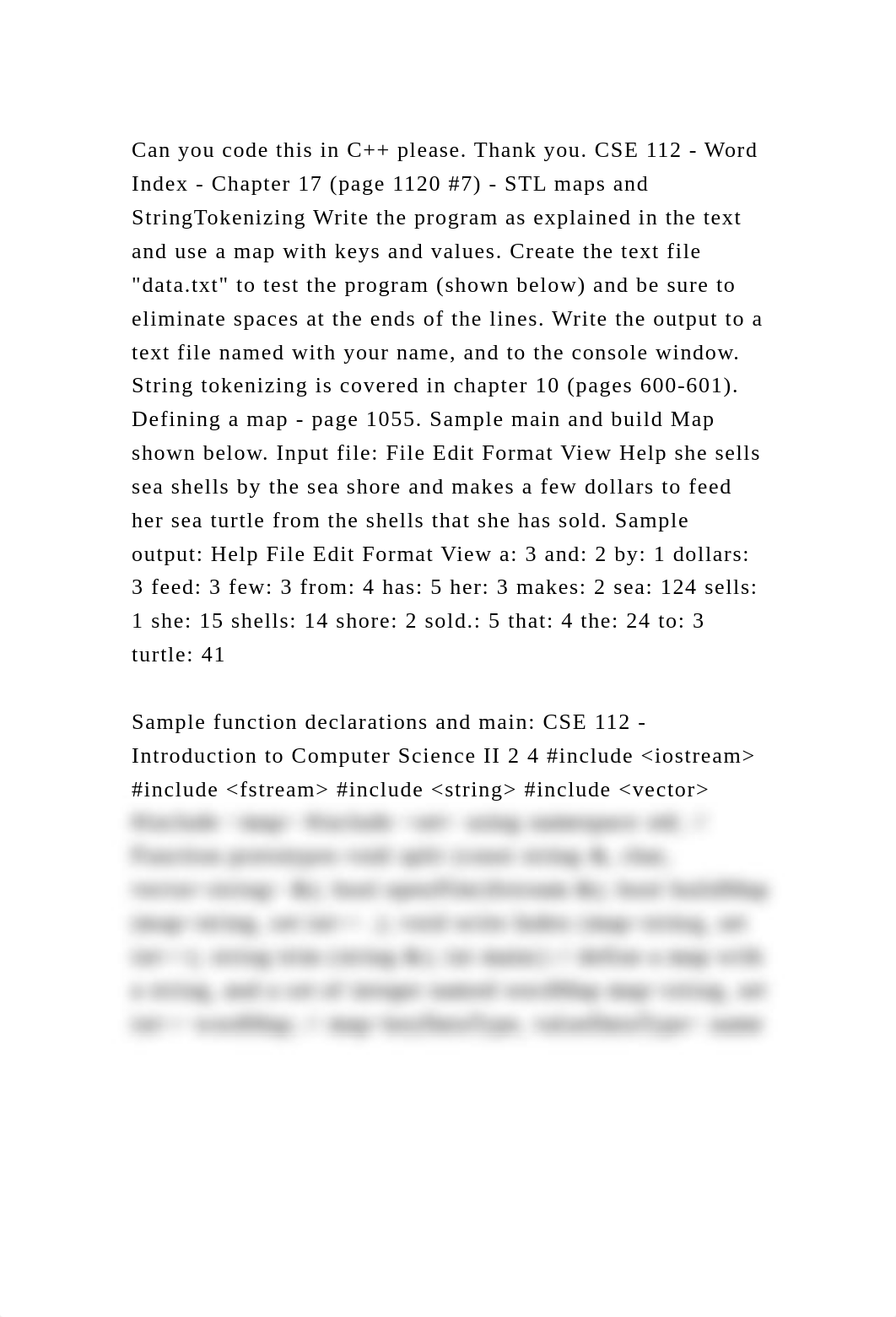 Can you code this in C++ please. Thank you. CSE 112 - Word Index - C.docx_d53p3vfd6al_page2