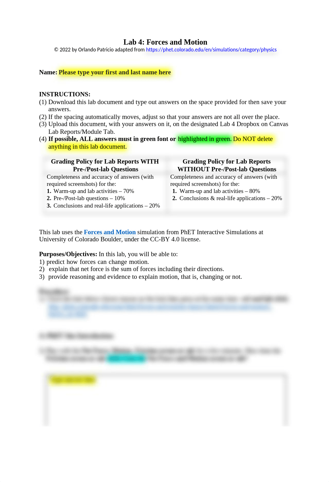 Lab 4 Forces and Motion QMPHYS1115.docx_d53xko3jvr5_page1