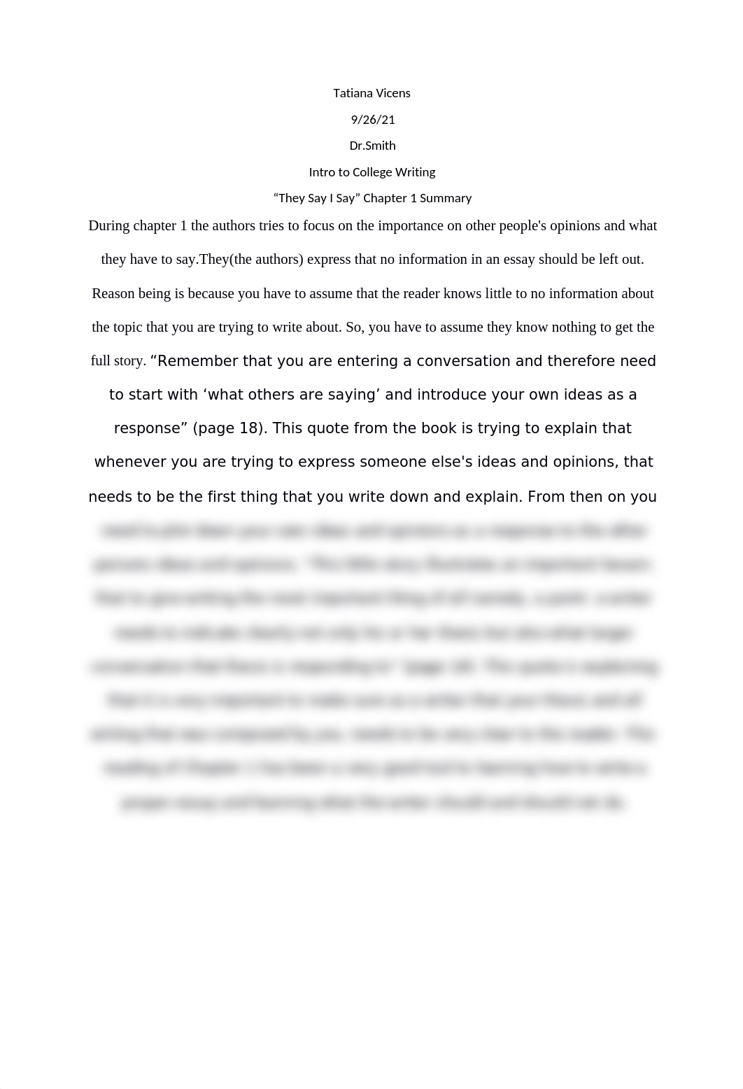 They Say I Say Chapter 1 Summary.docx_d5478nqyhkw_page1