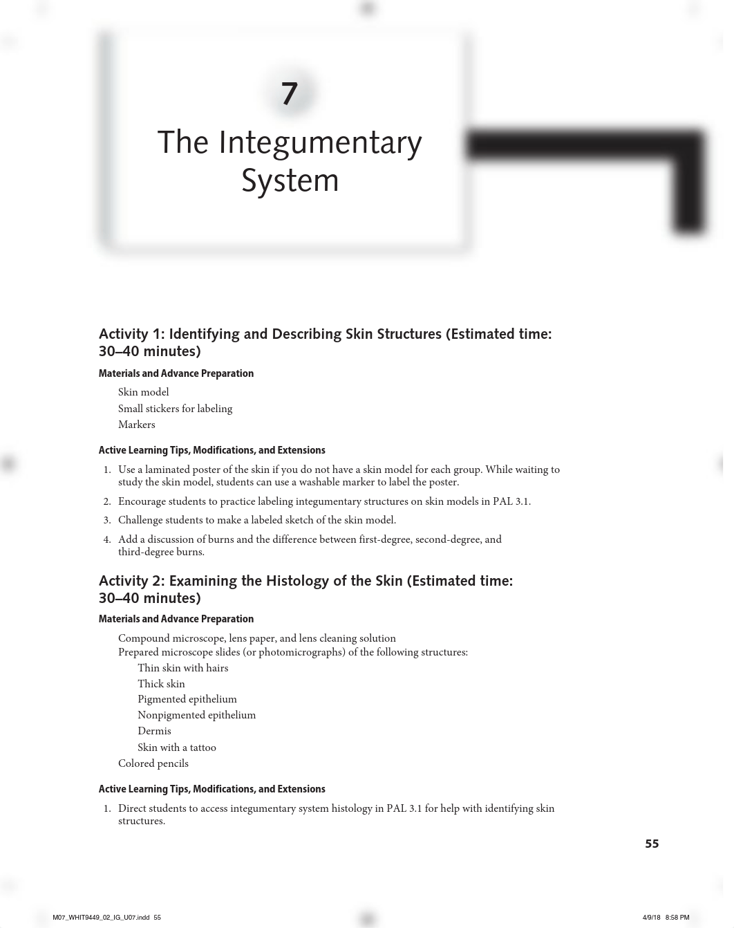 Integumentary KEY (109-125) Lab manual.pdf_d54qt4xwv45_page1