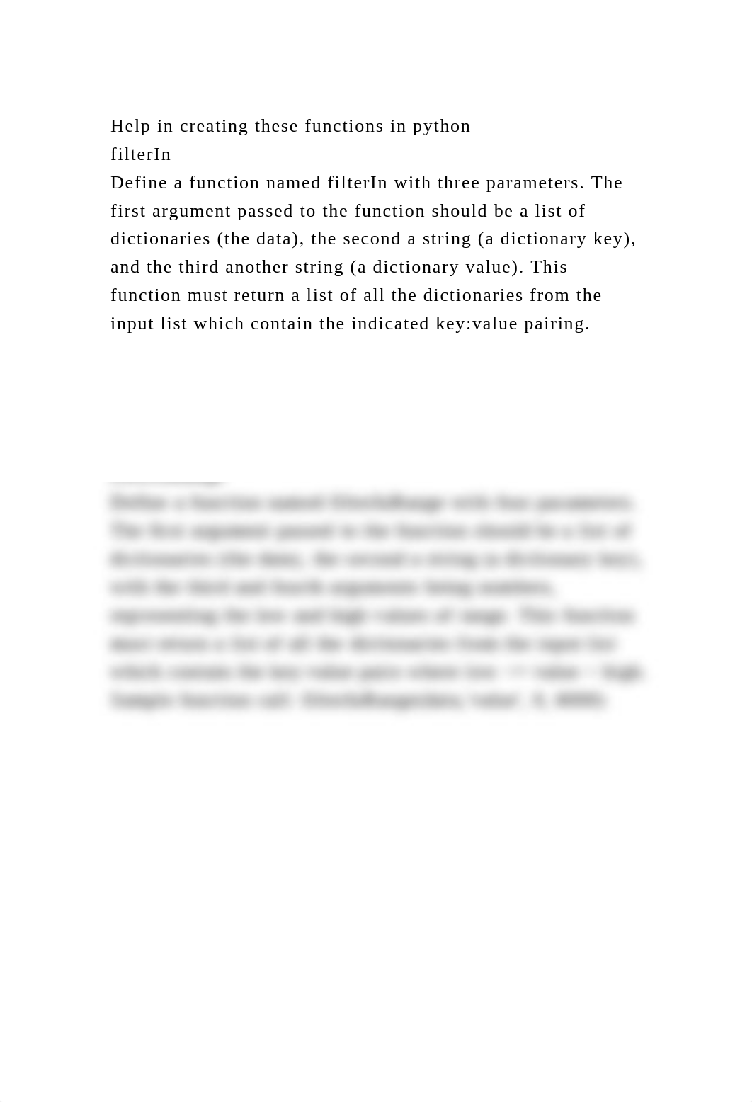 Help in creating these functions in pythonfilterInDefine a funct.docx_d54retr3abl_page2