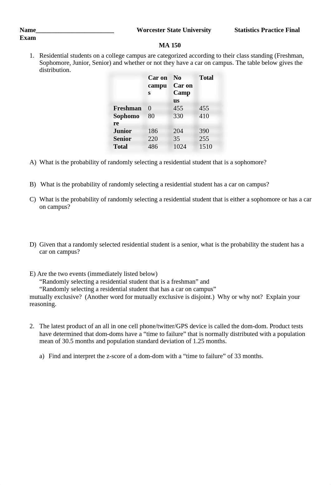 Practice Final Exam MA150_d54ysfsfbh2_page1