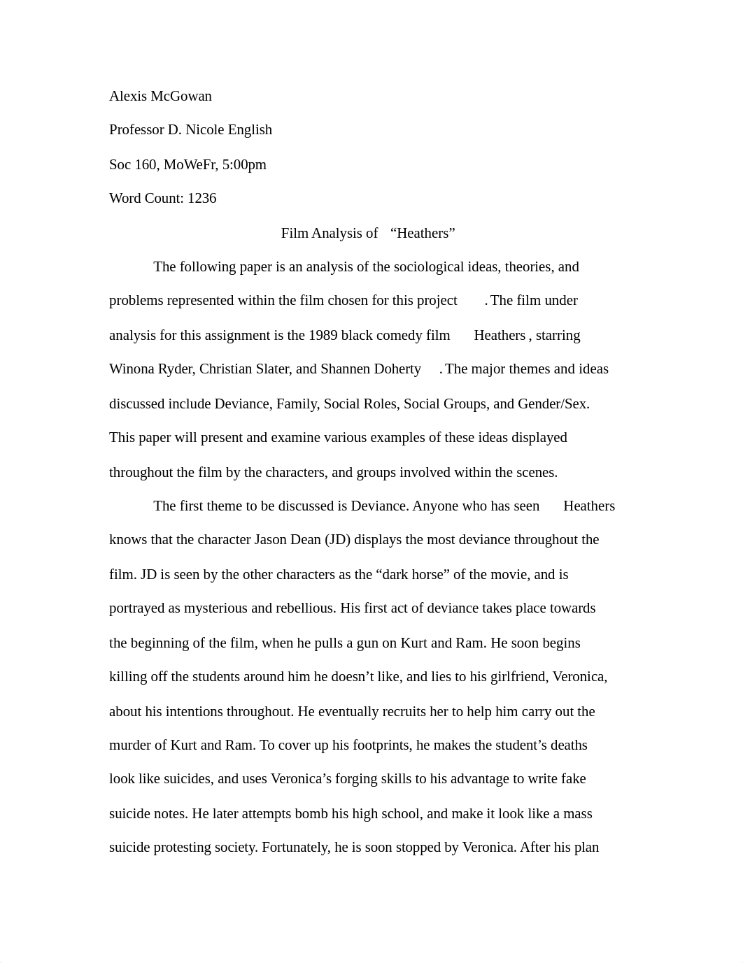 Sociology 160 - Analysis Paper - Alexis McGowan.docx_d559y3ptyb0_page1