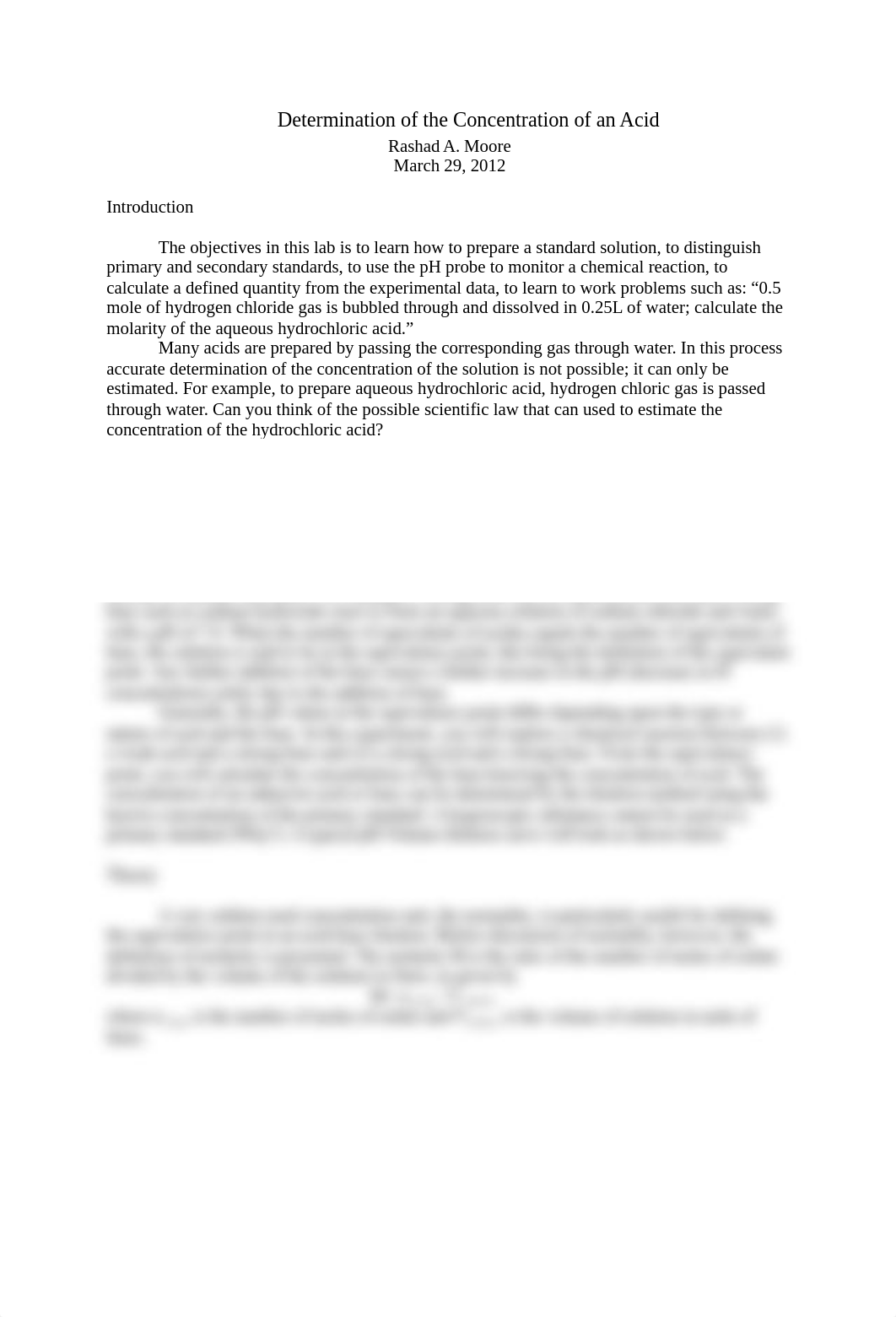 Determination of the Concentration of an Acid Lab_d57bg58ai2v_page1