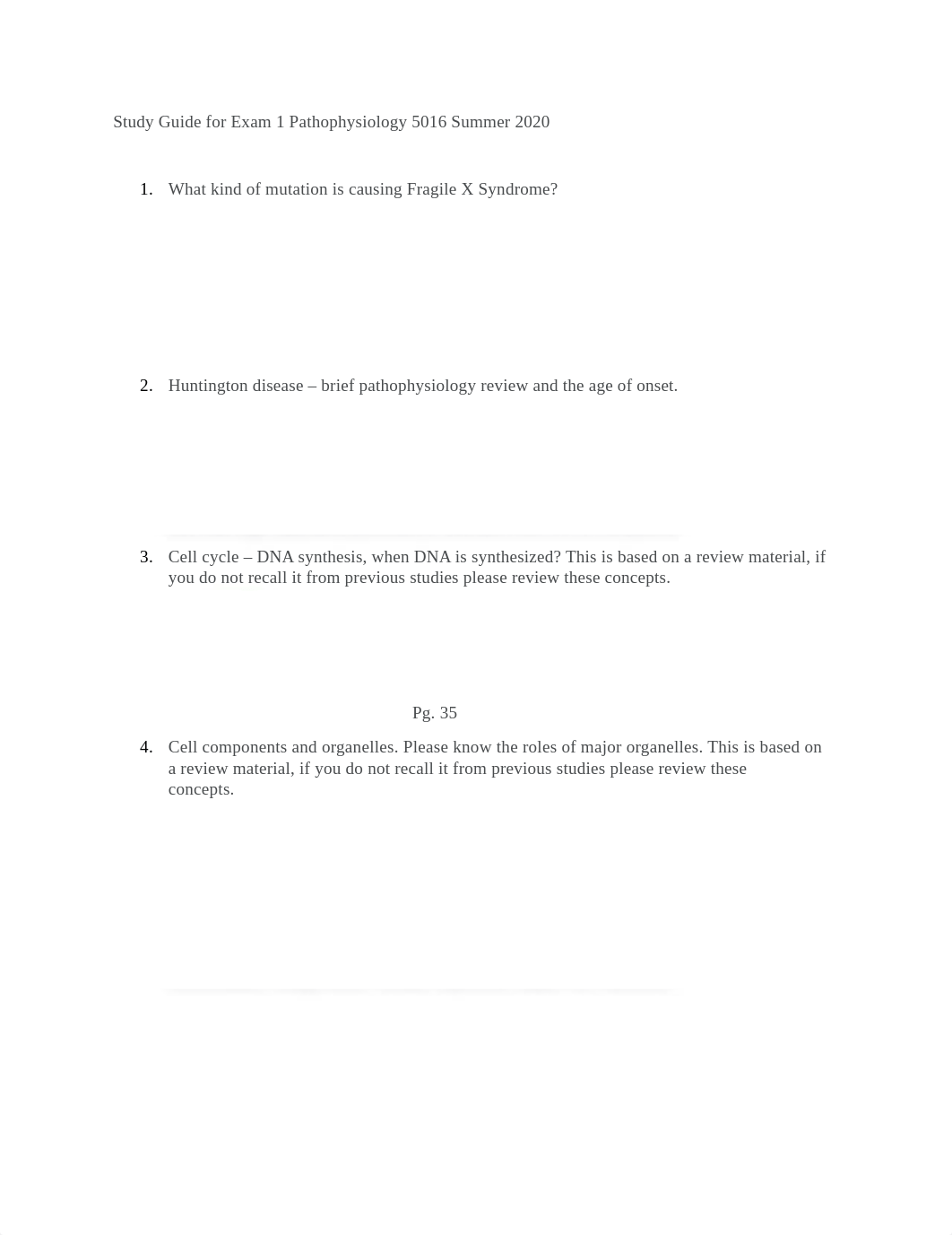 Study Guide for Exam 1 Pathophysiology 5016.docx_d57h8t1s3fe_page1