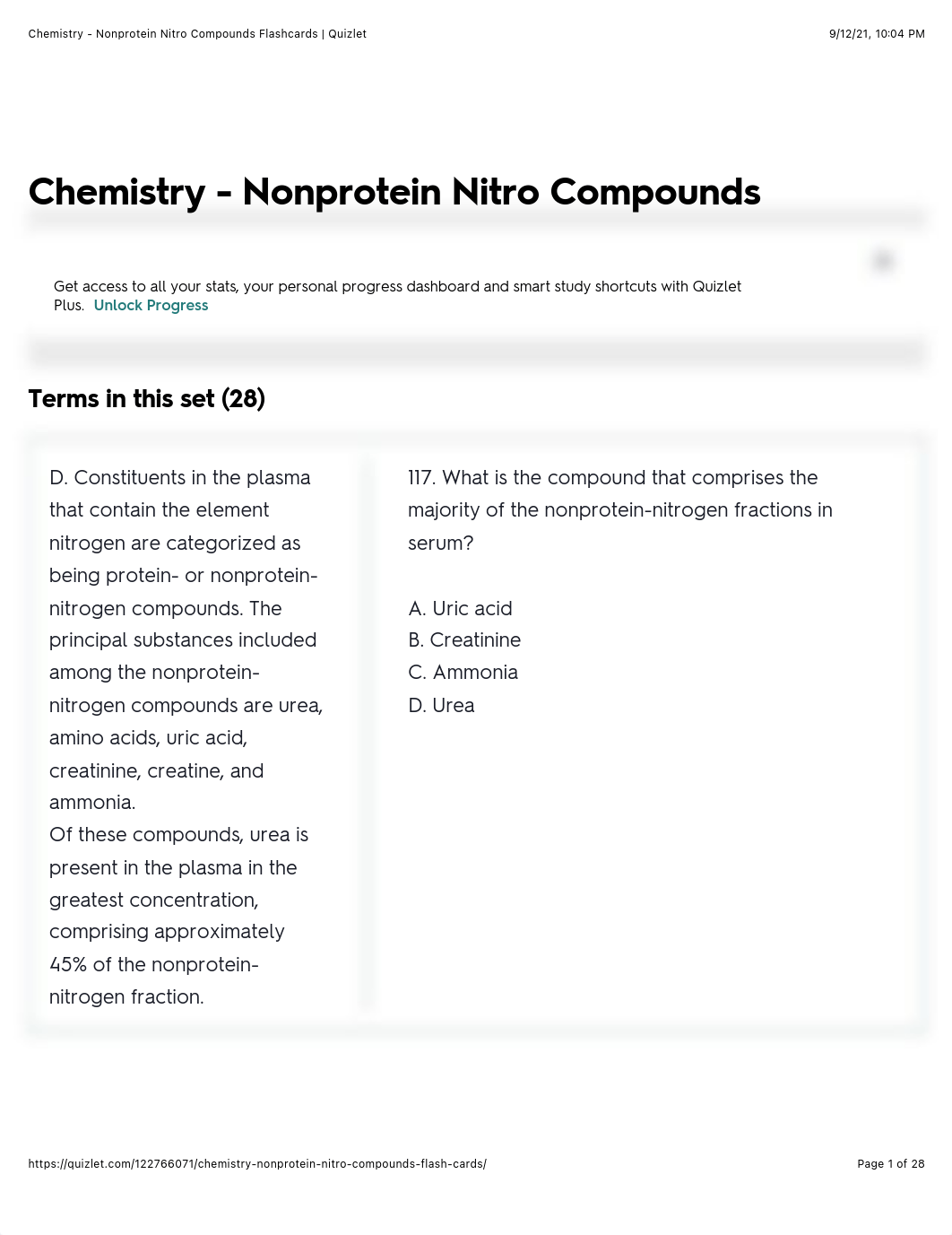 Chemistry - Nonprotein Nitro 2 Compounds Flashcards | Quizlet.pdf_d57y9k5dm8s_page1