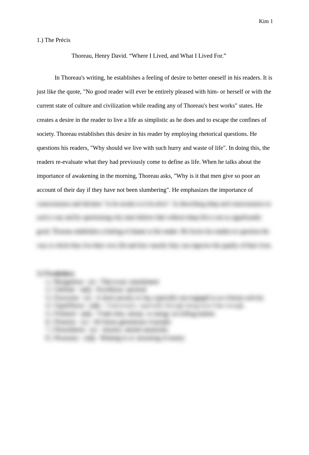 Precis #10 - Where I Lived, and What I Lived For - Henry David Thoreau.docx_d58a5hskwrk_page1