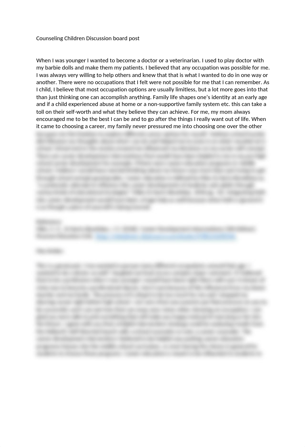 Counseling Children Discussion board post .docx_d58b67b5k3p_page1