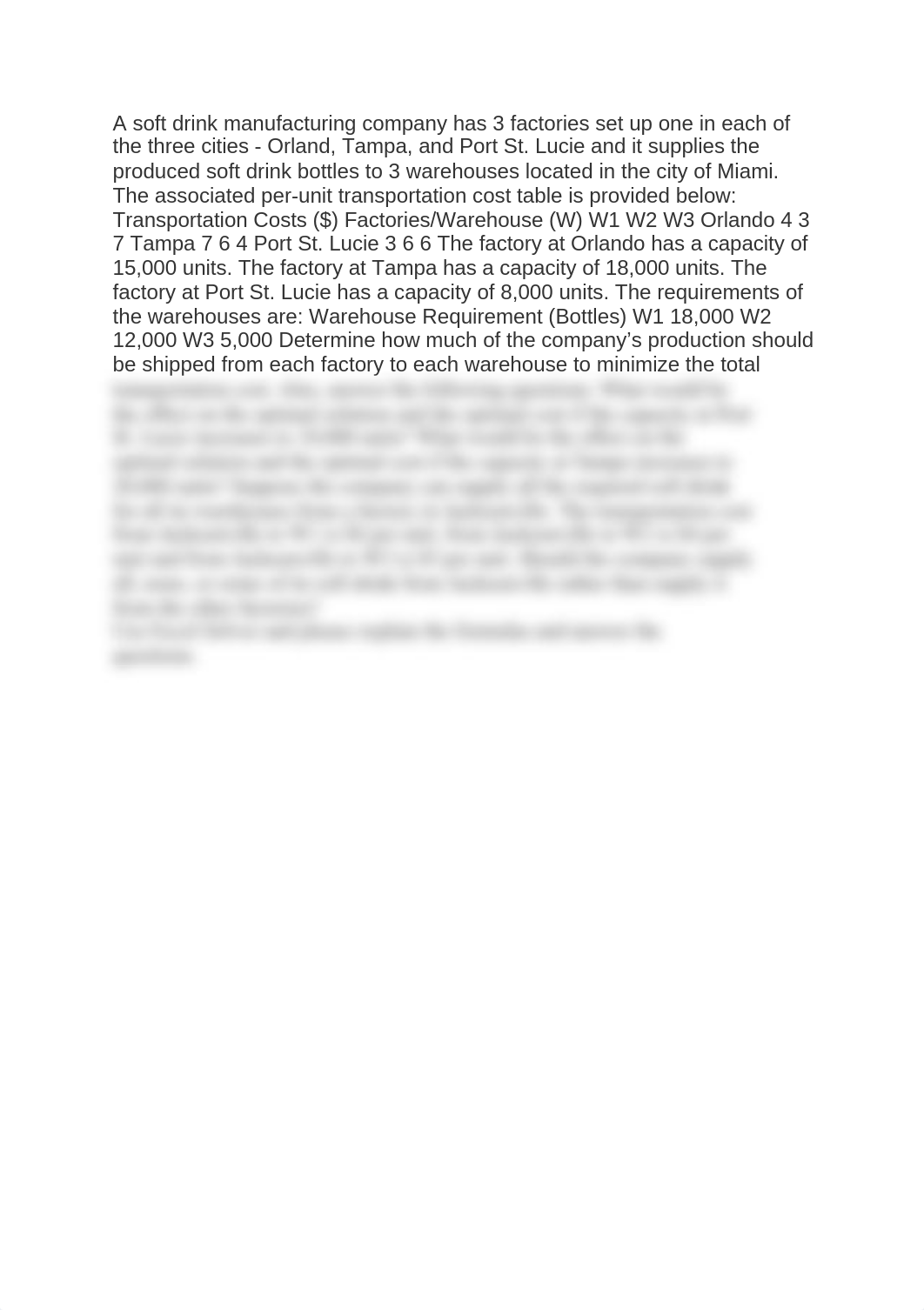 A soft drink manufacturing company has 3 factories set up one in each of the three cities.docx_d58iqb2qhts_page1