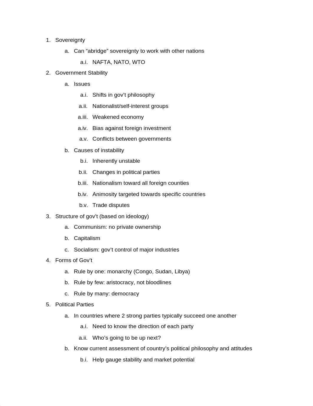 Exam Study Guide, Political and Economic Risks_d58op4ryxbd_page1