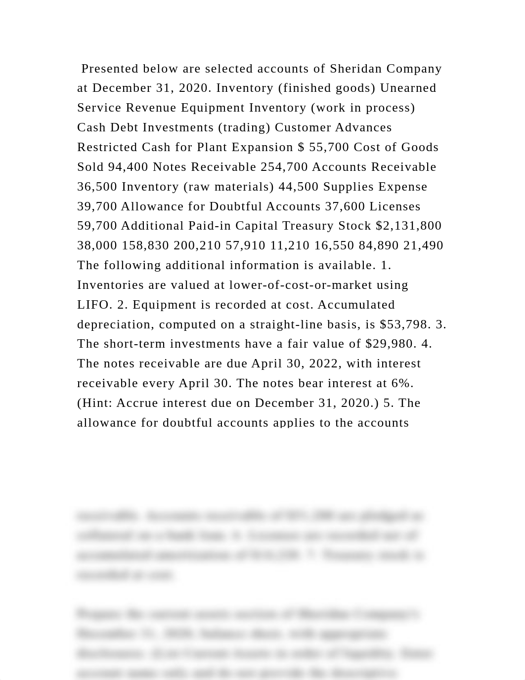 Presented below are selected accounts of Sheridan Company at December.docx_d58qvpywyc9_page2