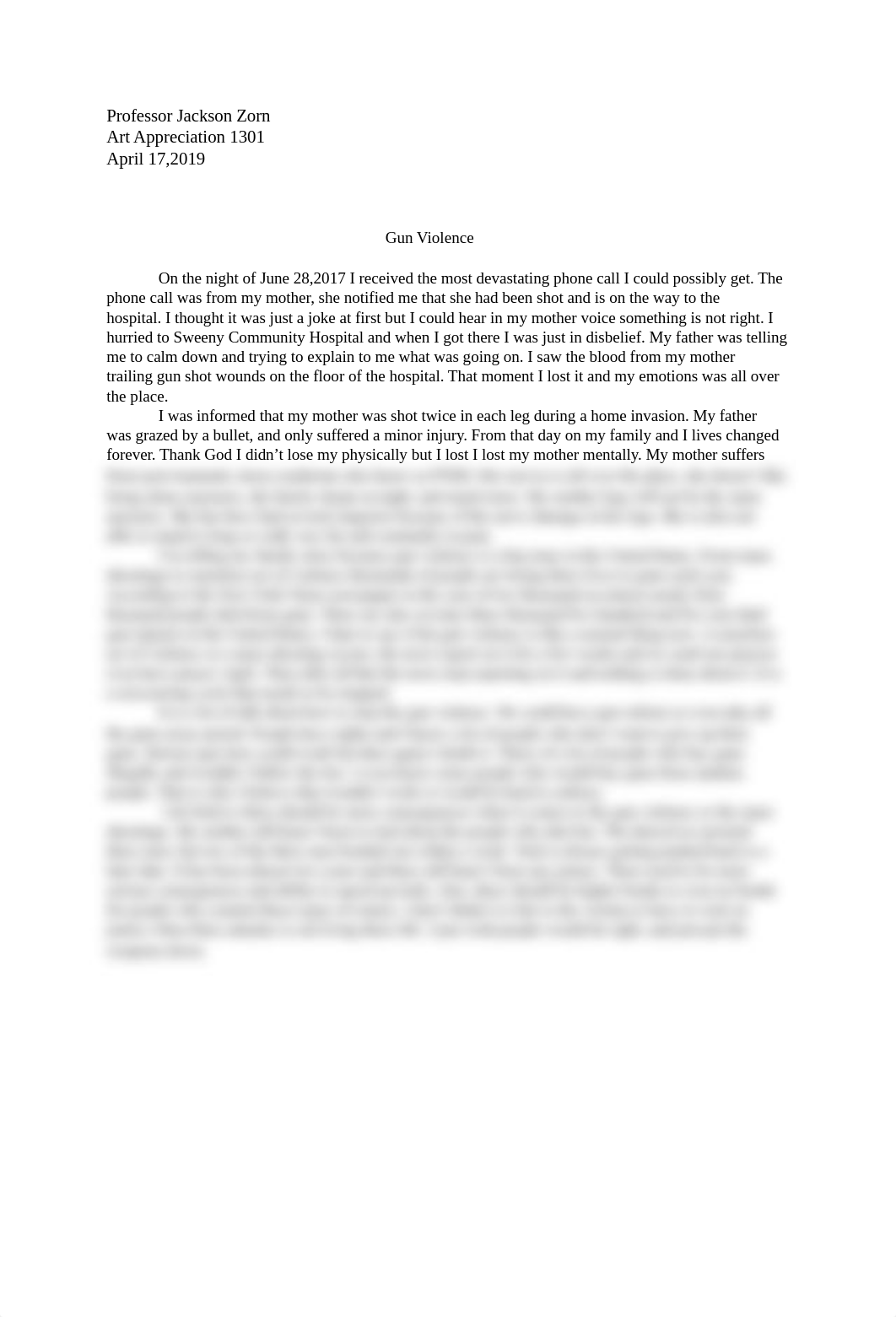 Art1301 Gun violence essay.docx_d593am2fxui_page1