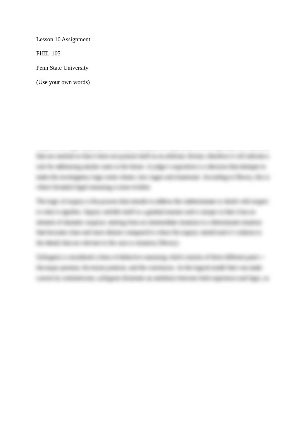 Lesson 10 Pragmatism Assignment PHIL-105 Penn State (CH).docx_d59ra4fpd9f_page1