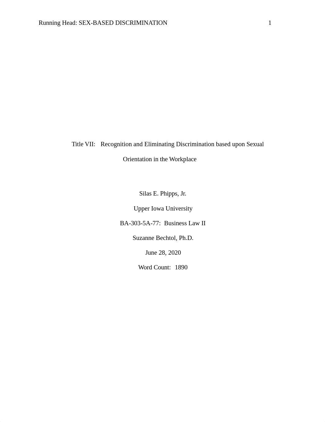 Title VII_Sex-Based Discrimination (BA-303 Business Law II).docx_d59yv5zepcc_page1