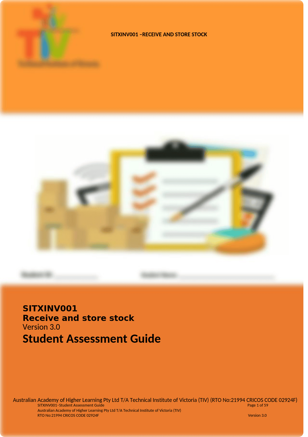 2.1_SITXINV001 Receive and Store Stock Student Assessment Guide.docx_d5a9c9gxujp_page1