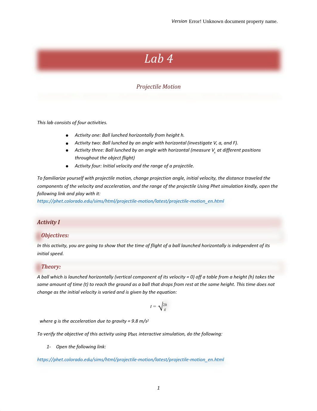 Lab 4 Projectile Motion (online) - v1 (2) (2).pdf_d5aeu2qrgho_page1