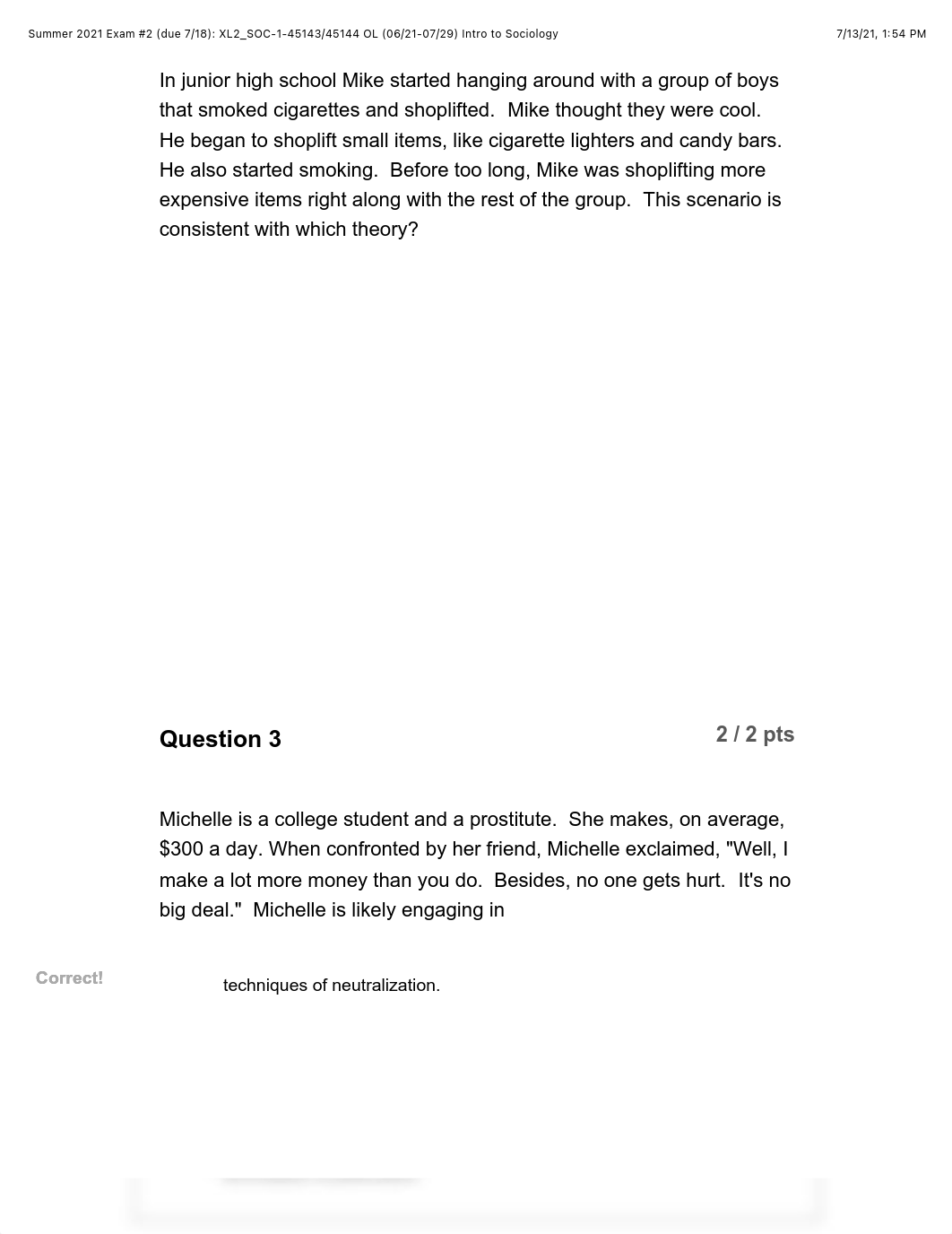 Summer 2021 Exam #2 (due 7:18): XL2_SOC-1-45143:45144 OL (06:21-07:29) Intro to Sociology.pdf_d5ay2tmcm69_page2