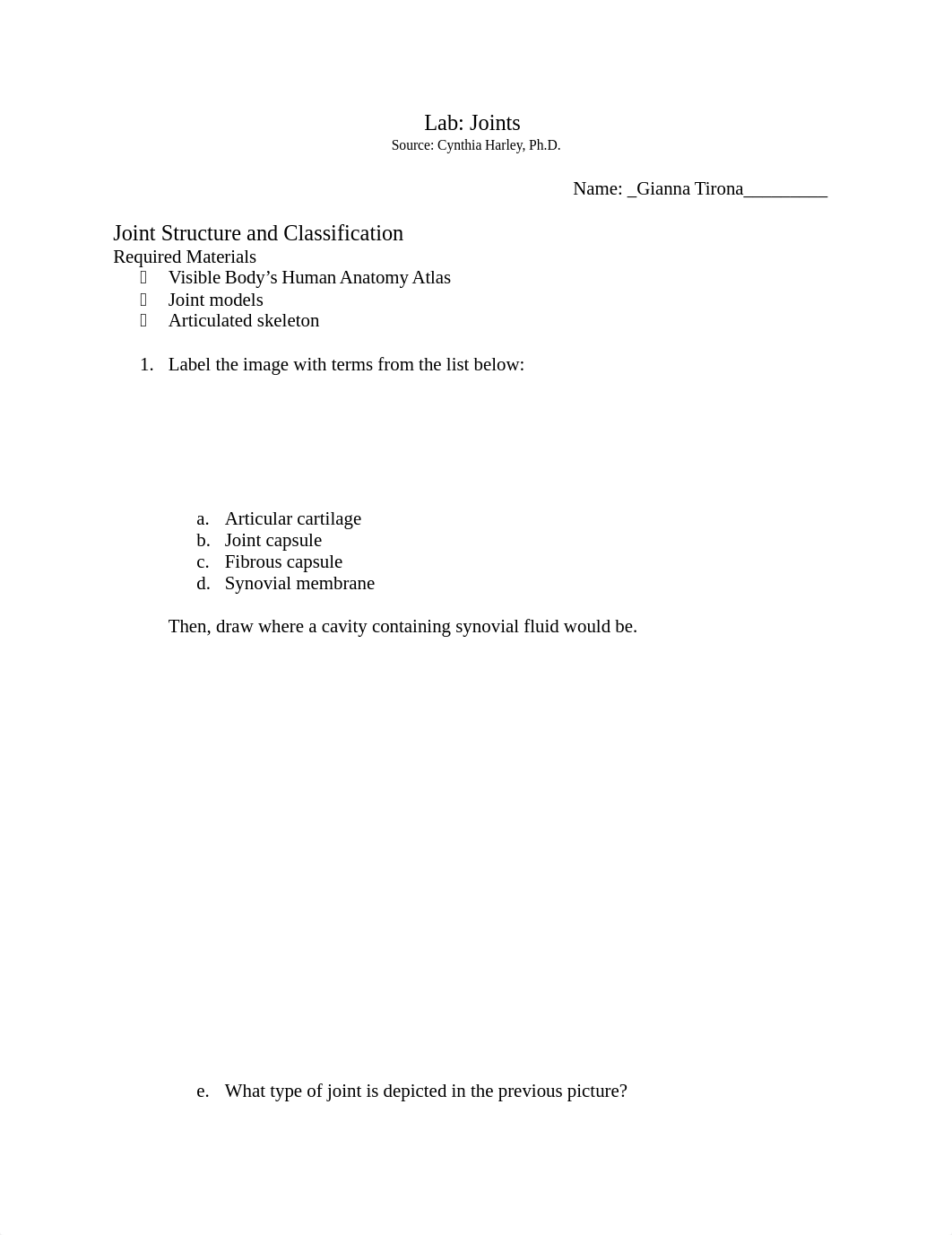 A & P 1 Joints Worksheet Gianna.docx_d5b150ymjjd_page1