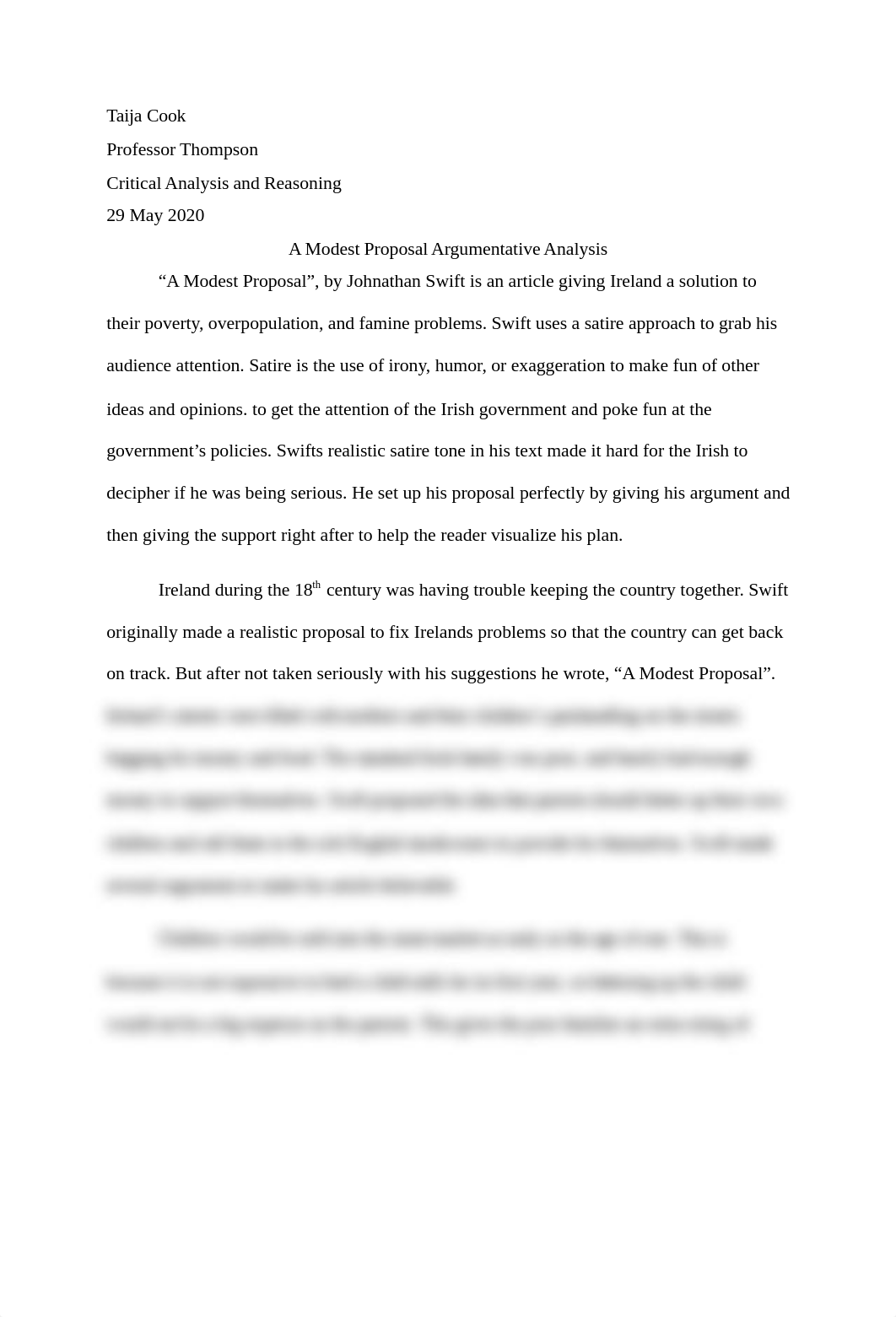 A Modest Proposal Argumentive Anaylsis.docx_d5bcnnqv039_page1