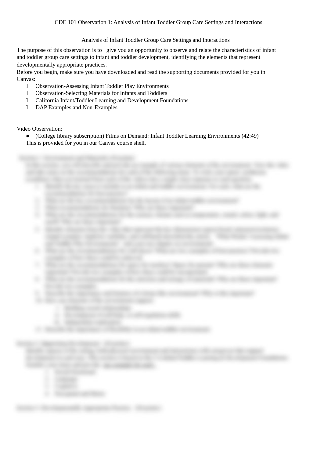 CDE 101 Video Based Observation for Infant Toddler Group Care Settings.docx_d5bh60y5gjq_page1