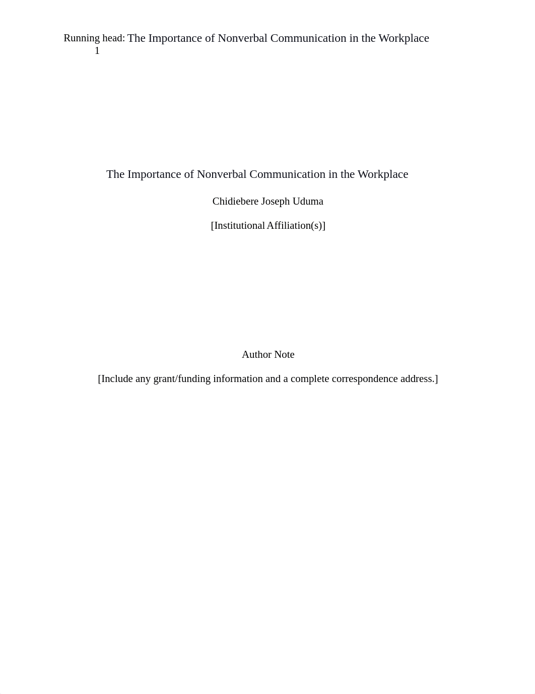 MBA 518 Assignment Week 6 (The Importance of Nonverbal Communication in the Workplace).docx_d5bn8uuac5h_page1