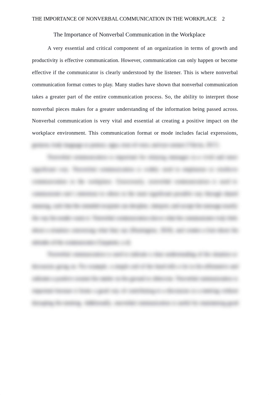 MBA 518 Assignment Week 6 (The Importance of Nonverbal Communication in the Workplace).docx_d5bn8uuac5h_page2