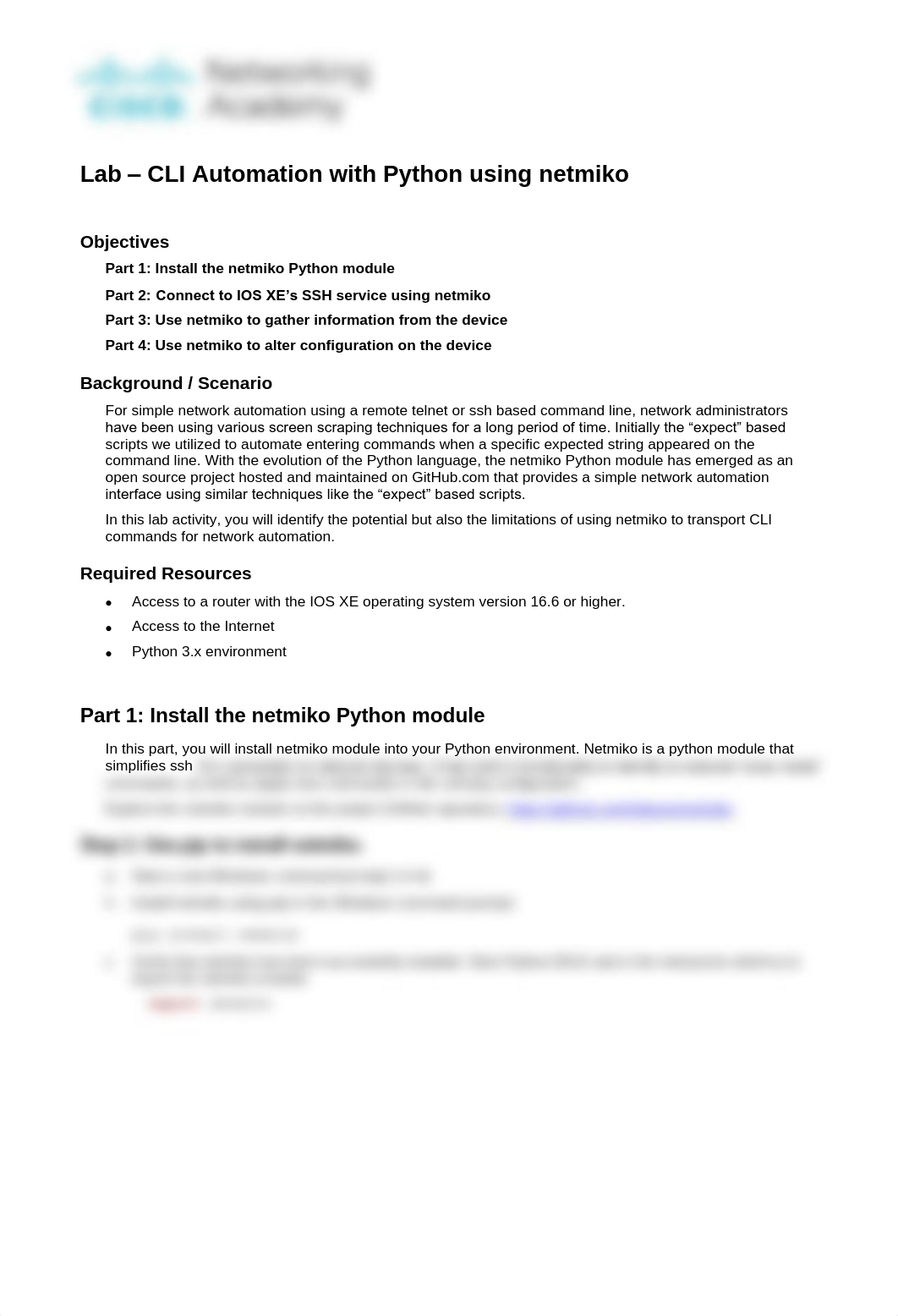 2.2 Lab - CLI Automation with Python using netmiko.pdf_d5buvtw24cf_page1