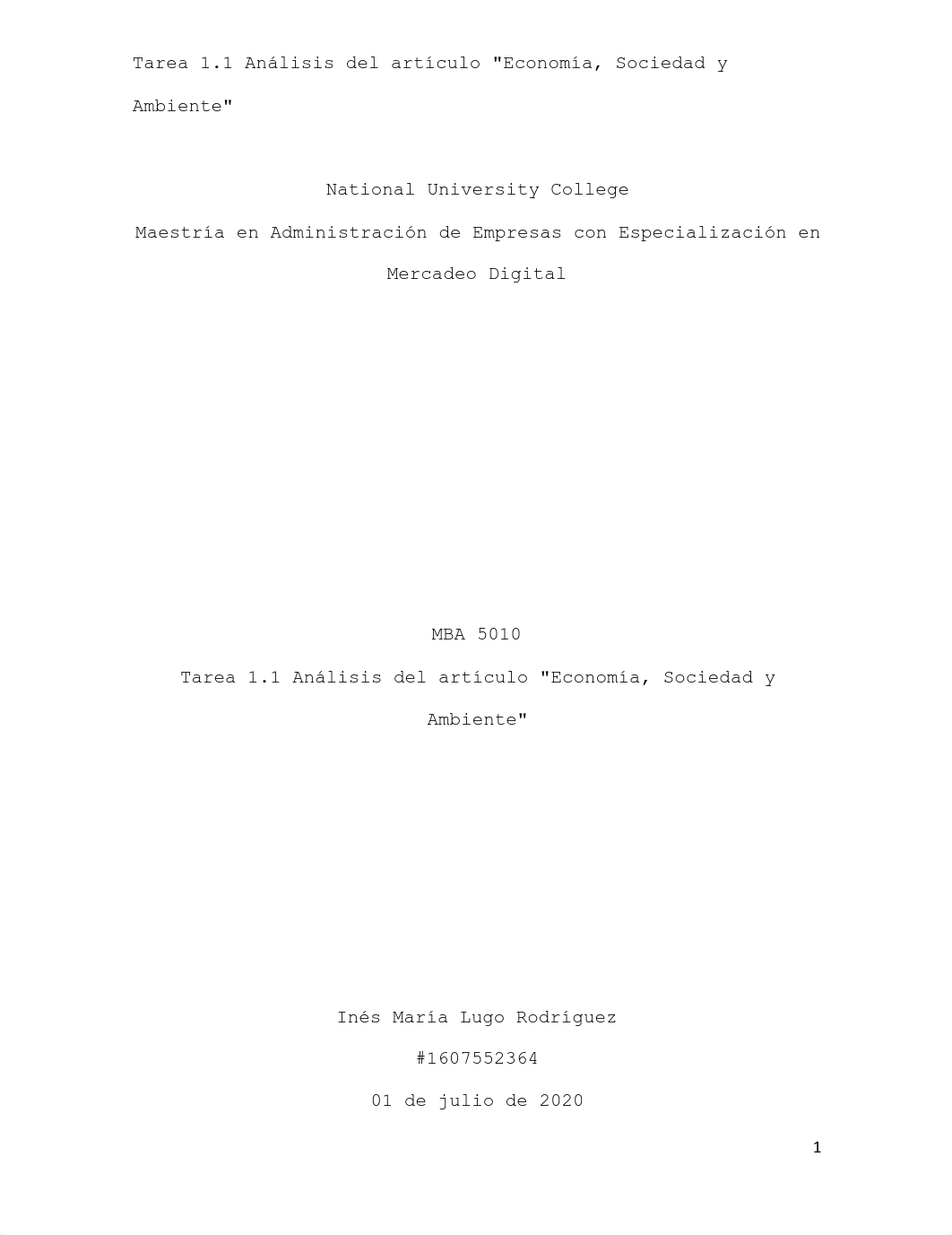 TAREAS 1.1 opinion  Análisis del artículo Economía Sociedad y Ambiente.pdf_d5c8sw3zcz6_page1