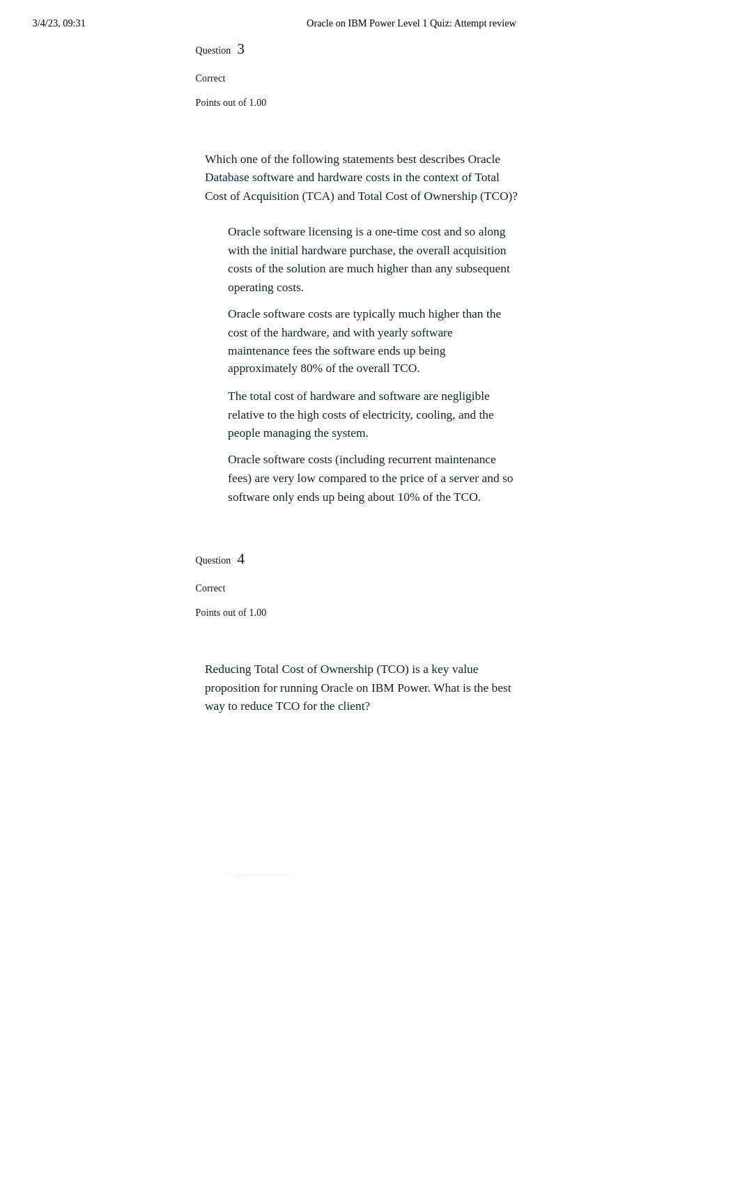 Oracle on IBM Power Level 1 Quiz_ Attempt review3.pdf_d5ccufivs15_page2