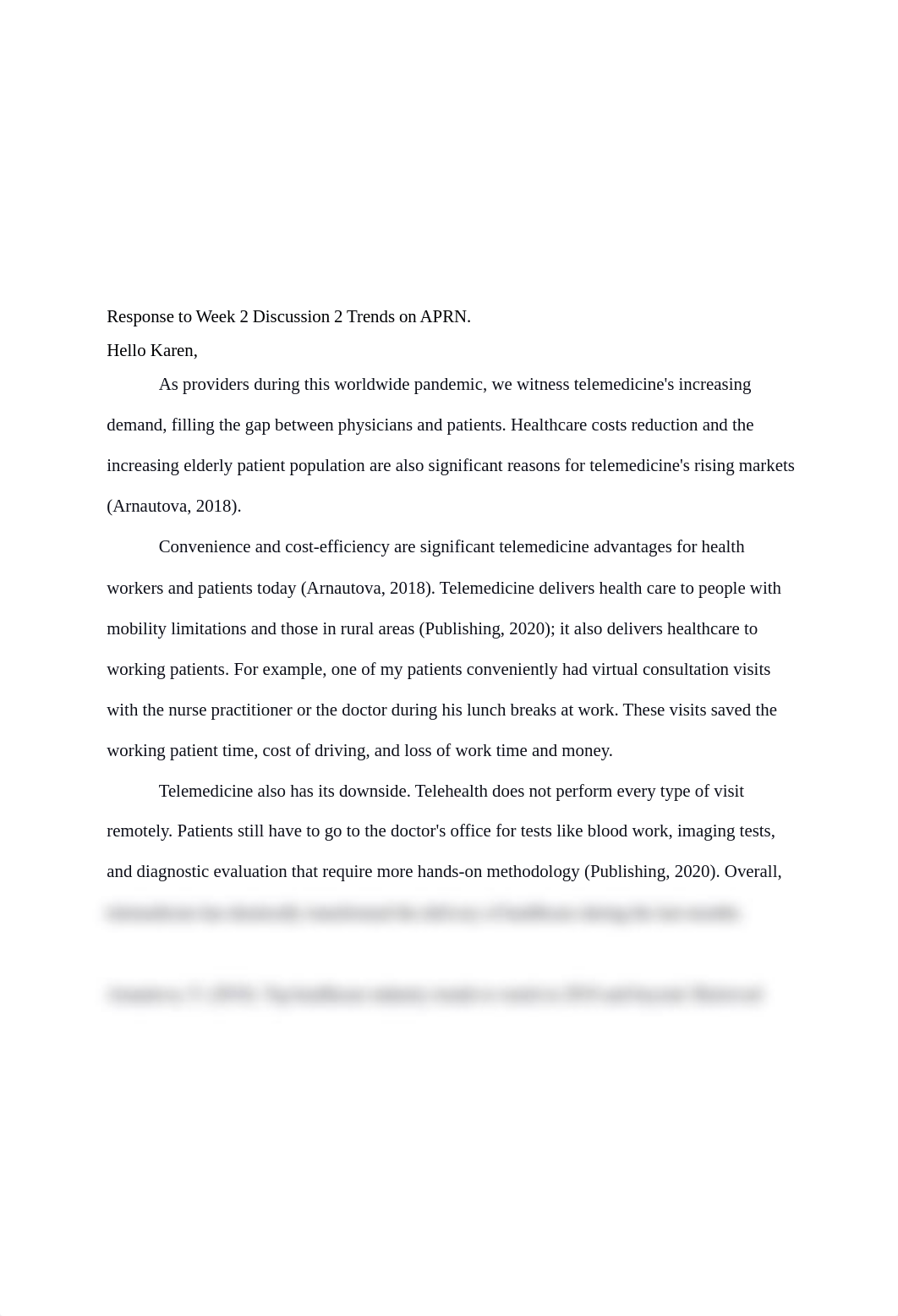 Response to Week 2 Discussion 2 Trends on APRN Telemedicine.docx_d5d2o9tzdp7_page1