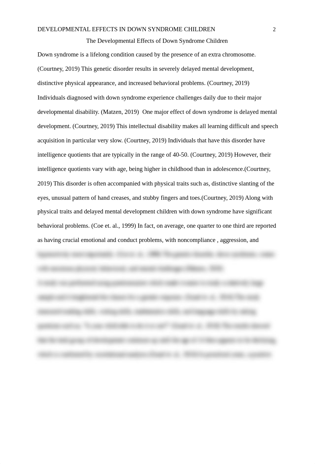 Aricle Summary 2 Down Syndrome Children's Developmental Effects.docx_d5dos9pbcrz_page2