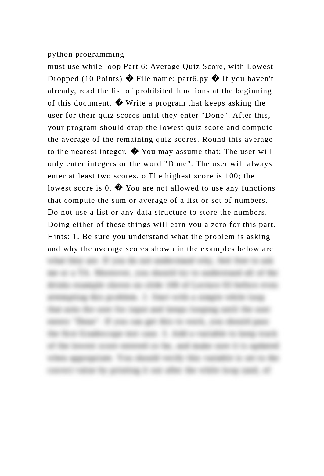 python programmingmust use while loop Part 6 Average Quiz Score, .docx_d5dqp7ivuuf_page2