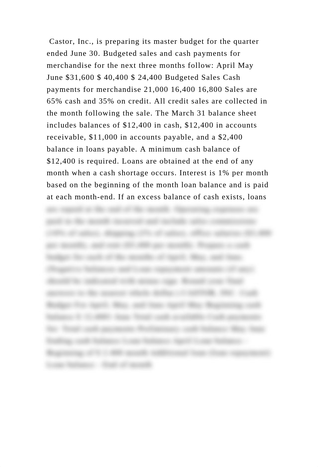 Castor, Inc., is preparing its master budget for the quarter ended Ju.docx_d5dr13viiu8_page2