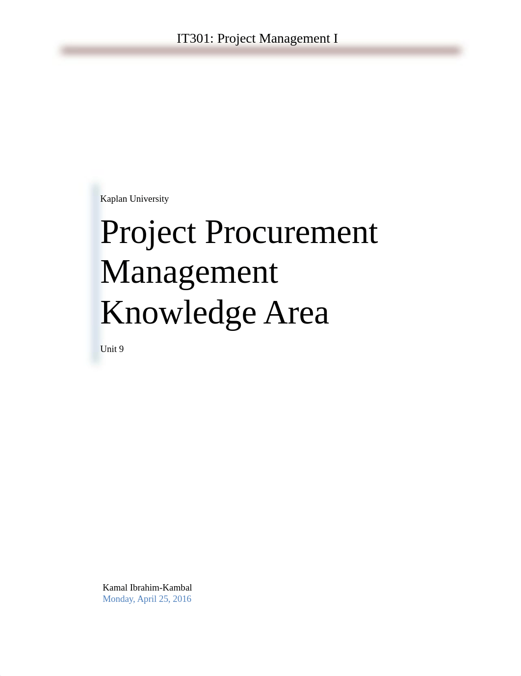 IT301 Unit 9 Project Procurement Management Knowledge Area_d5efvlvlyfi_page1