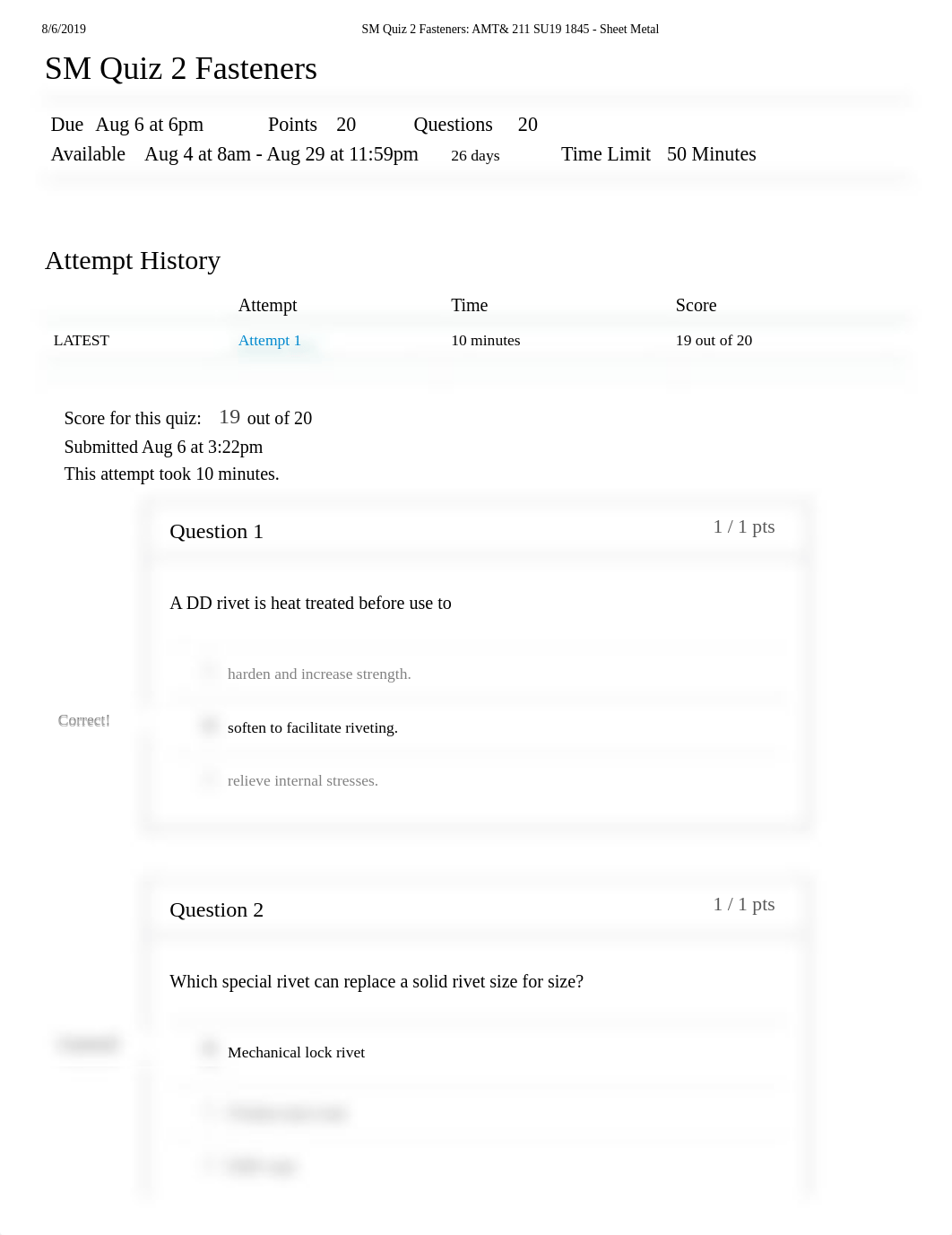 SM Quiz 2 Fasteners_ AMT& 211 SU19 1845 - Sheet Metal.pdf_d5eiqm6frpg_page1