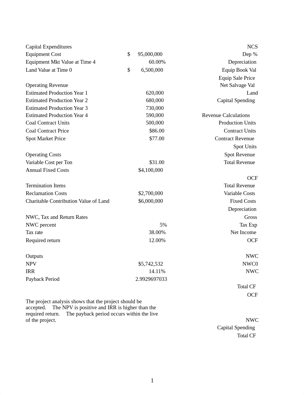 Chapter 6 Mini Case _ Bethesda Mining.xlsx_d5ejs57kn38_page1