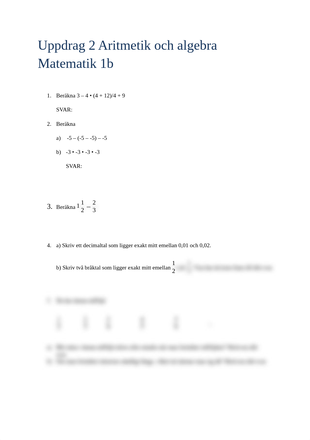 Uppdrag 2 Aritmetik och Algebra Ma1b-27 Nytt (1).docx_d5ektl0bexo_page1