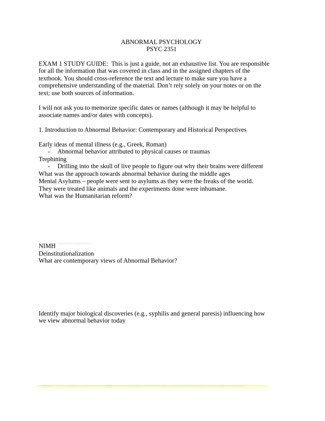 PSYC 2351 Exam 1 Study Guide.docx_d5ez5raq8en_page1