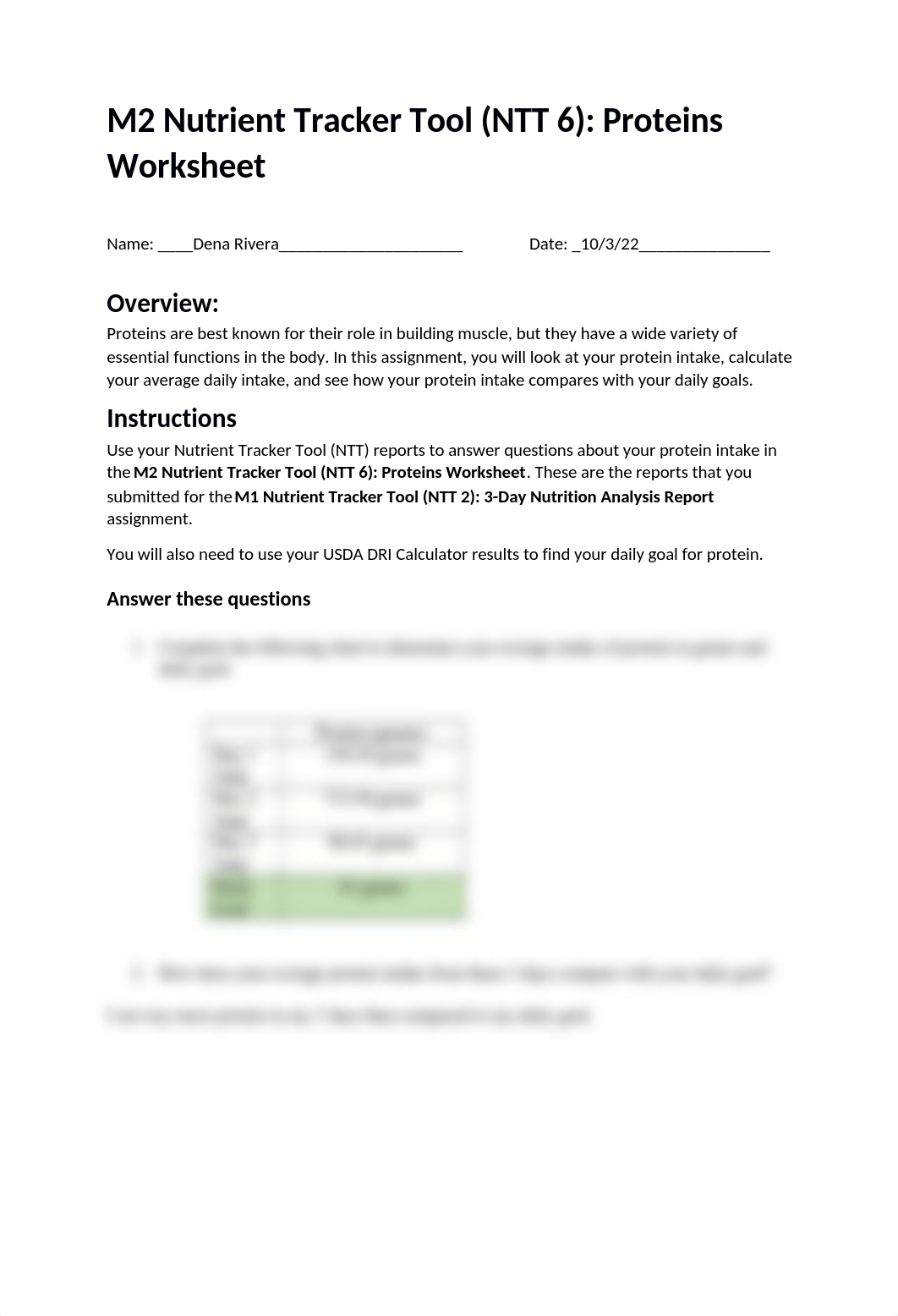 M2 Nutrient Tracker Tool (NTT 6)_Proteins Worksheet done.docx_d5fj249dpo2_page1