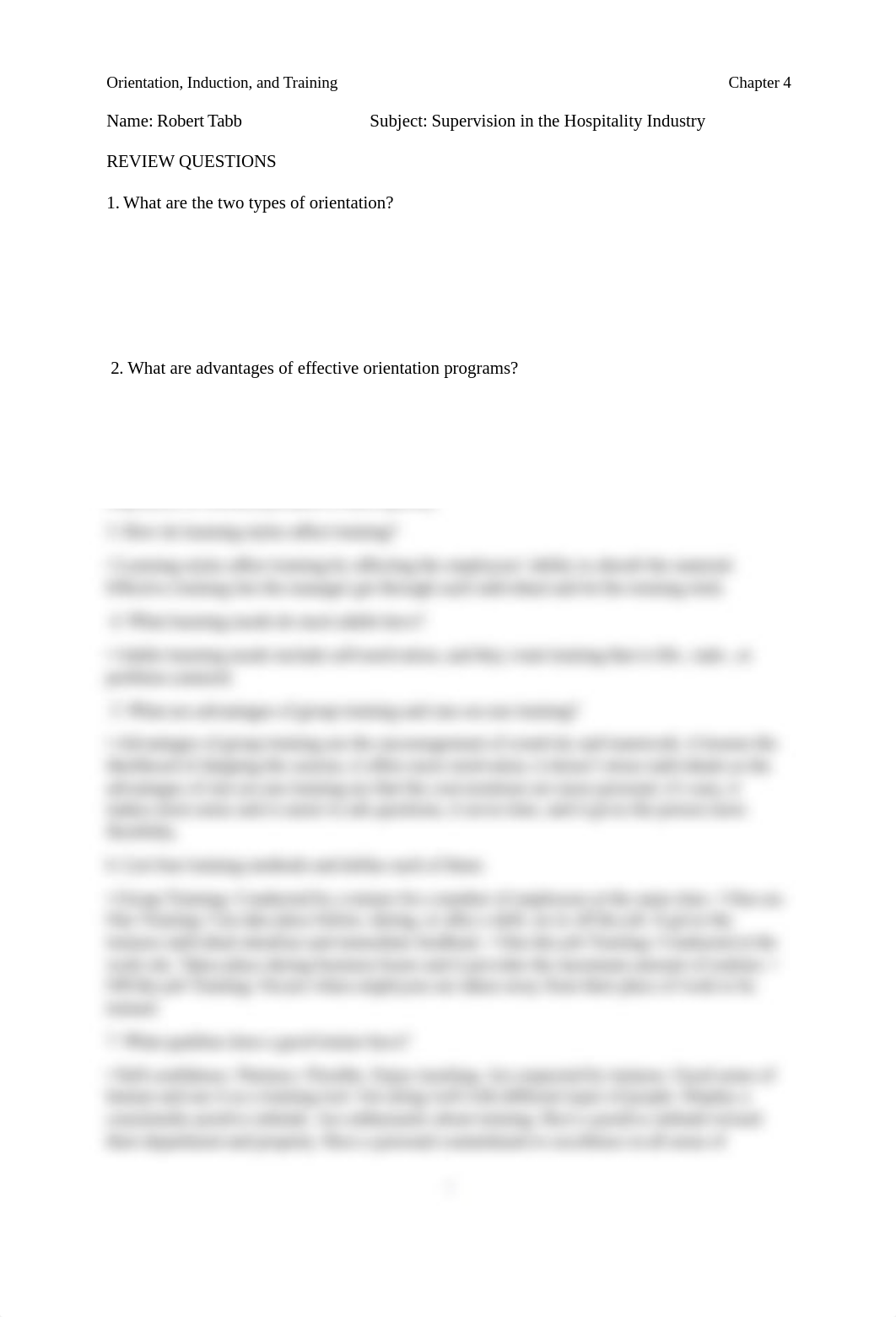 Chapter 4 supervision in the hospitality industry review answers.docx_d5fm4rq0y4e_page1