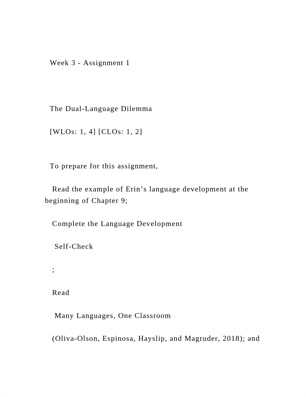 Week 3 - Assignment 1   The Dual-Language Dilemma   [WLOs.docx_d5frga5357a_page1