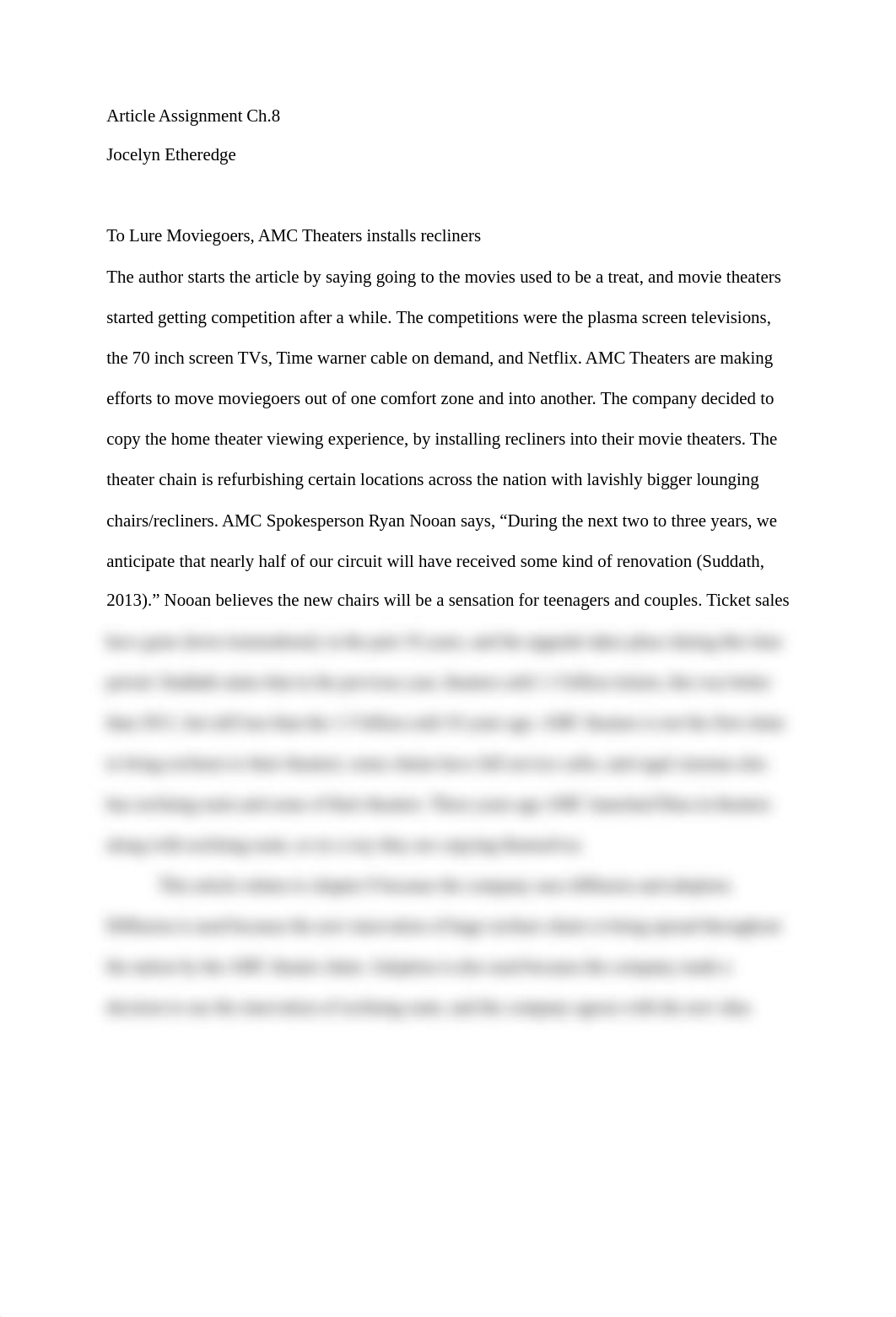 To Lure Moviegoers, AMC Theaters installs recliners  Article Assignment 8_d5g3zq951ur_page1