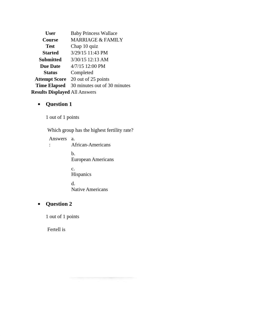 SOCI 2301 MARRIAGE AND FAMILY CHAPTER 10 QUIZ_d5gbcrmq6ze_page1