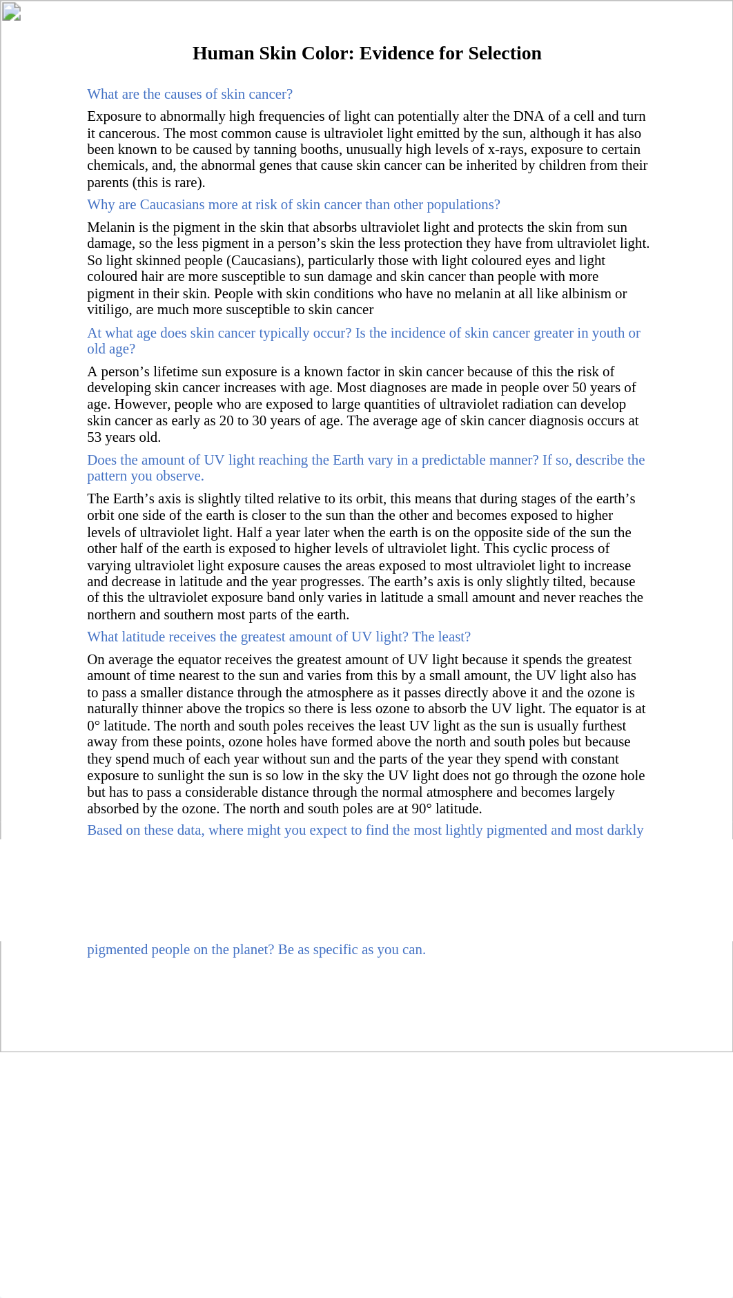 Human Skin Color- Evidence for Selection.docx_d5gop9doemj_page1