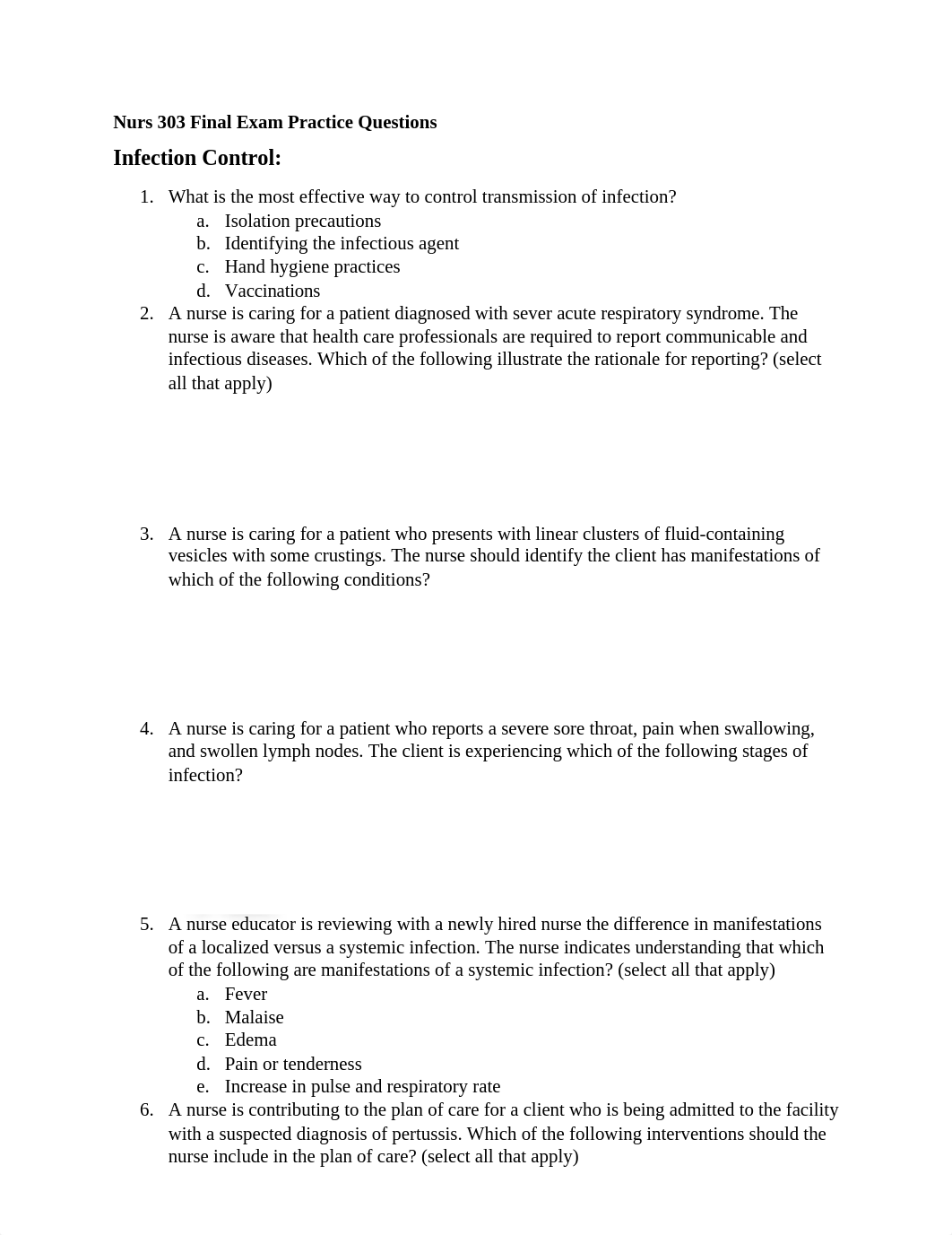 NURS 303 final exam practice questions.docx_d5gx6a832x2_page1