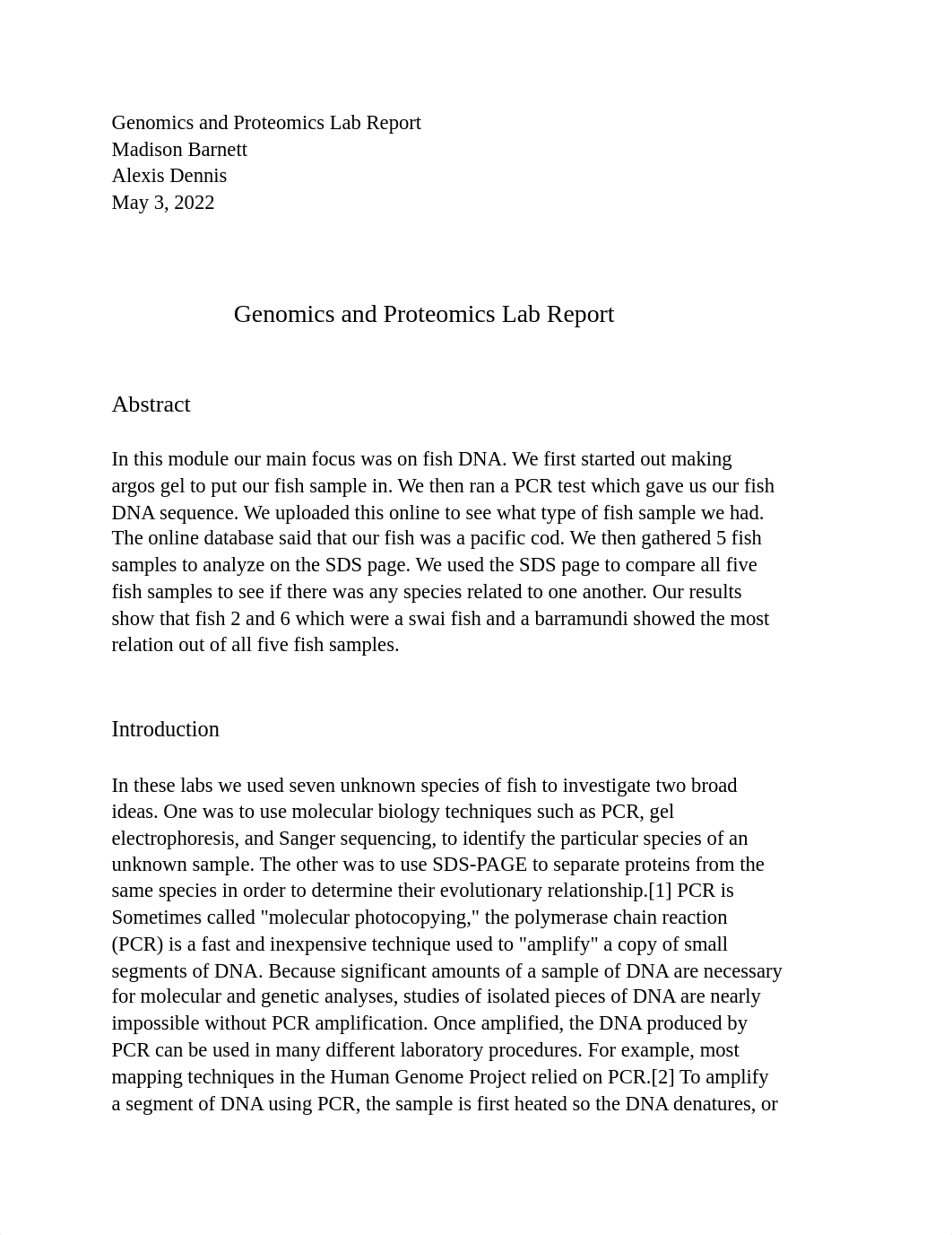 Genomics and proteomics lab report .pdf_d5gzymnqth9_page1