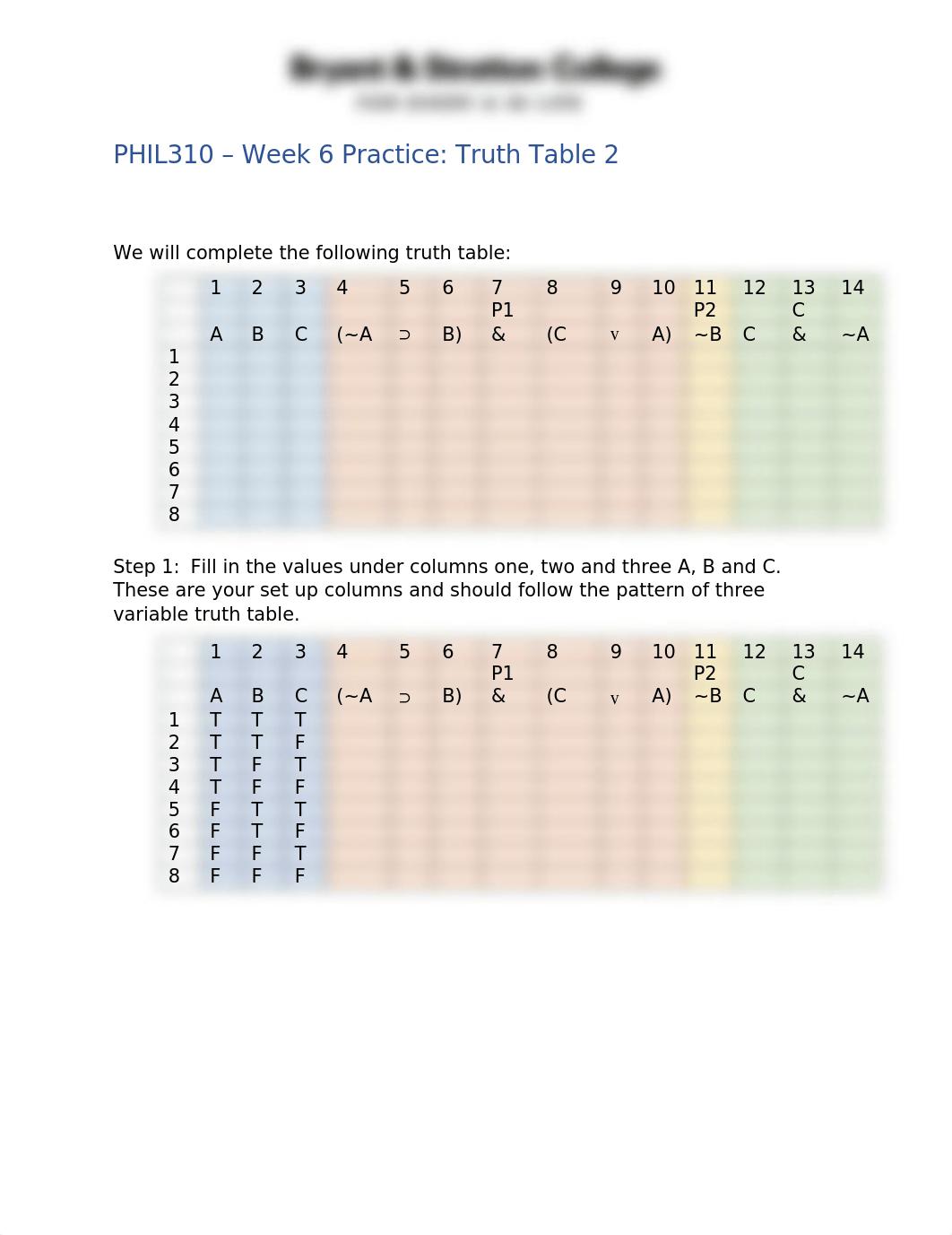 PHIL310 Week 6 Practice Truth Table 2 2020.docx_d5hdliryrfp_page1