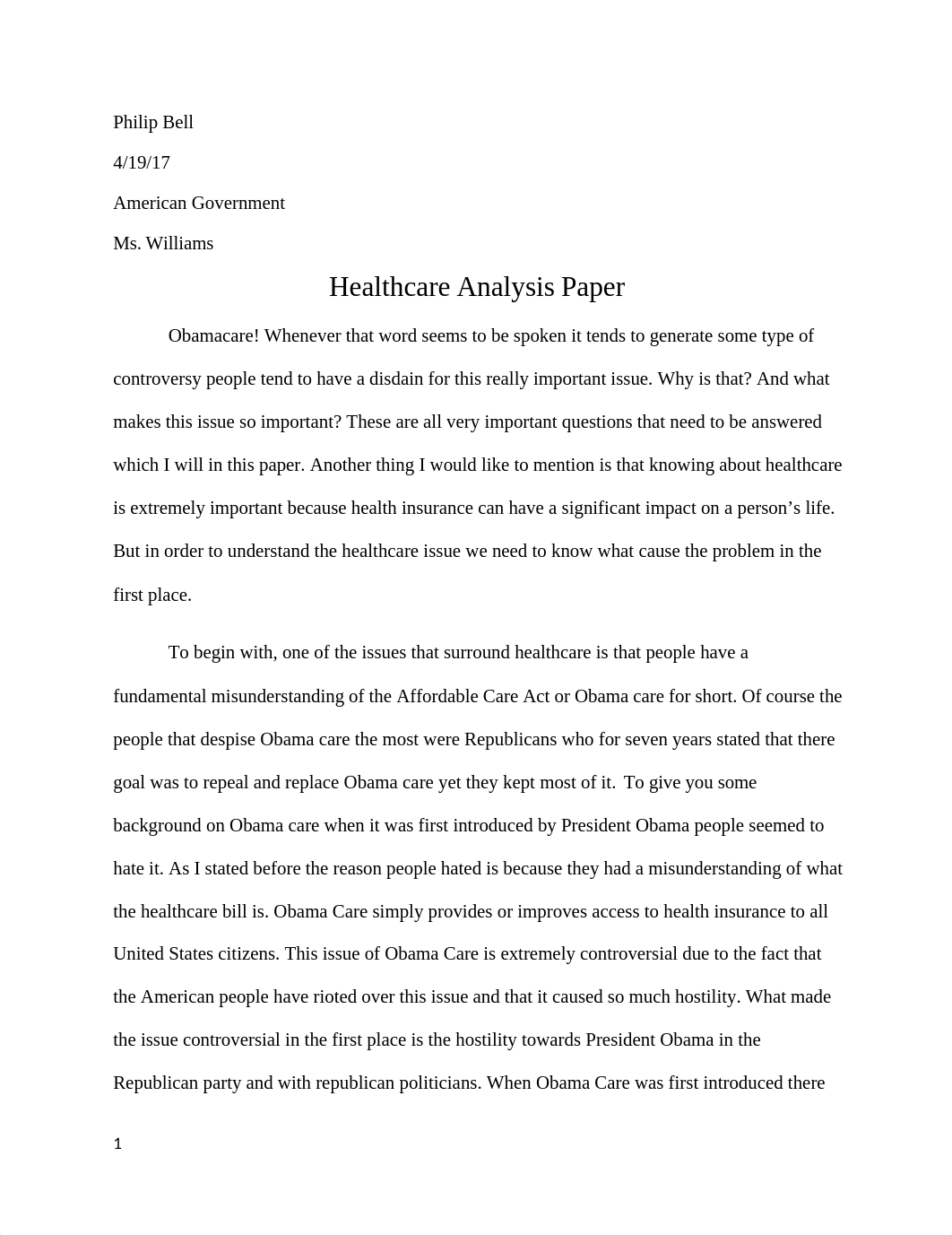 Philip Bell American Gov. Healthcare Paper.docx_d5hu1k271ni_page1