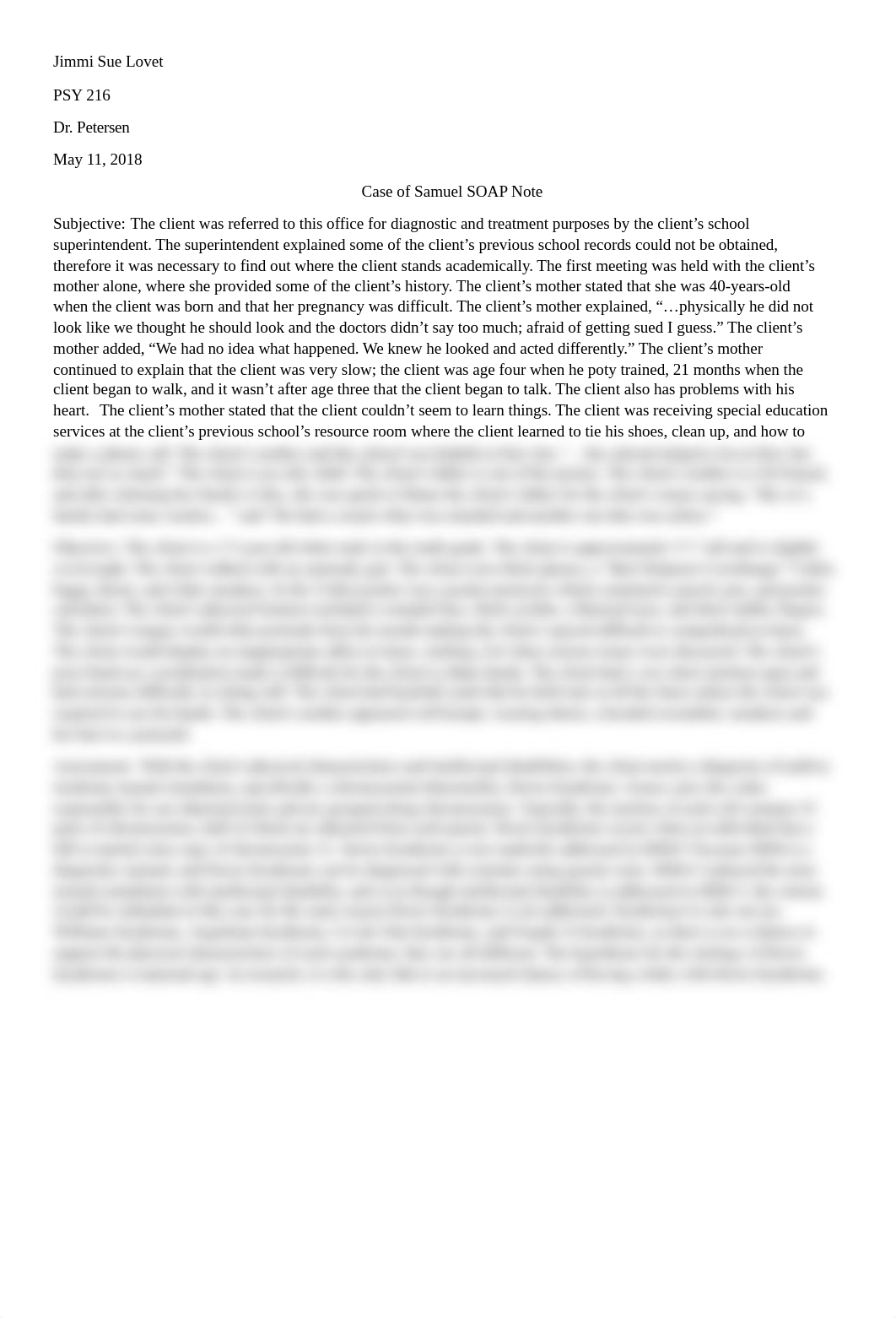 The Case of Samuel SOAP Note - JLovett.docx_d5ieoqjdcoe_page1