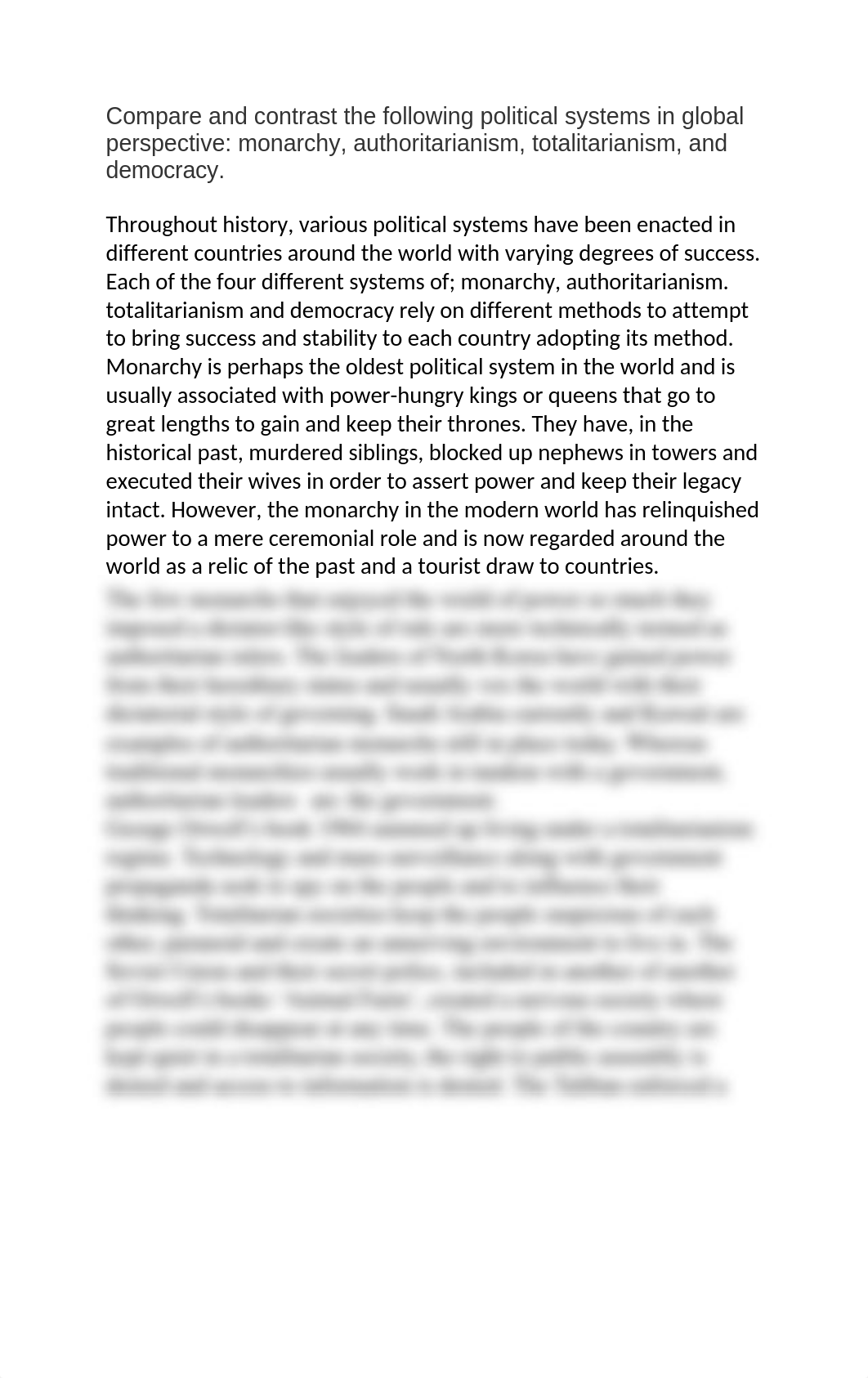 Compare and contrast the following political systems in global perspective.docx_d5ii2erochp_page1